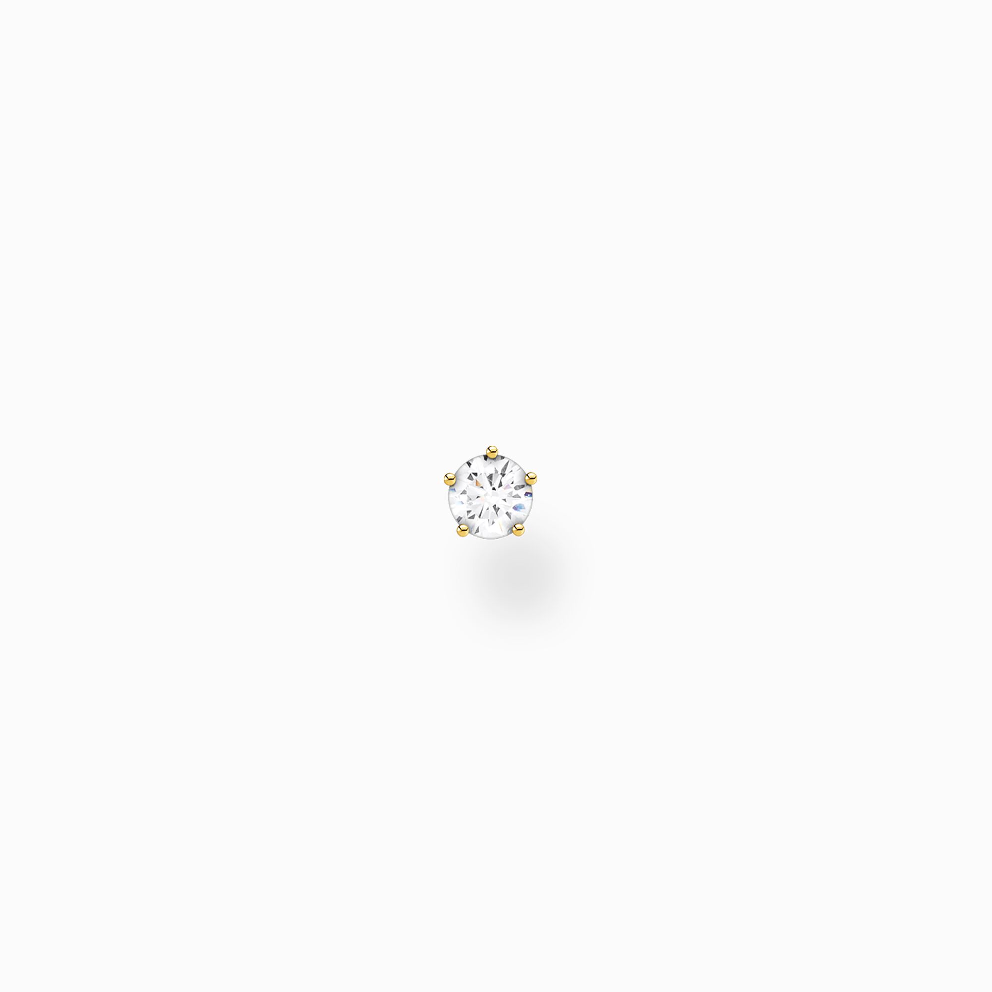 Single ear stud white stone small gold from the Charming Collection collection in the THOMAS SABO online store