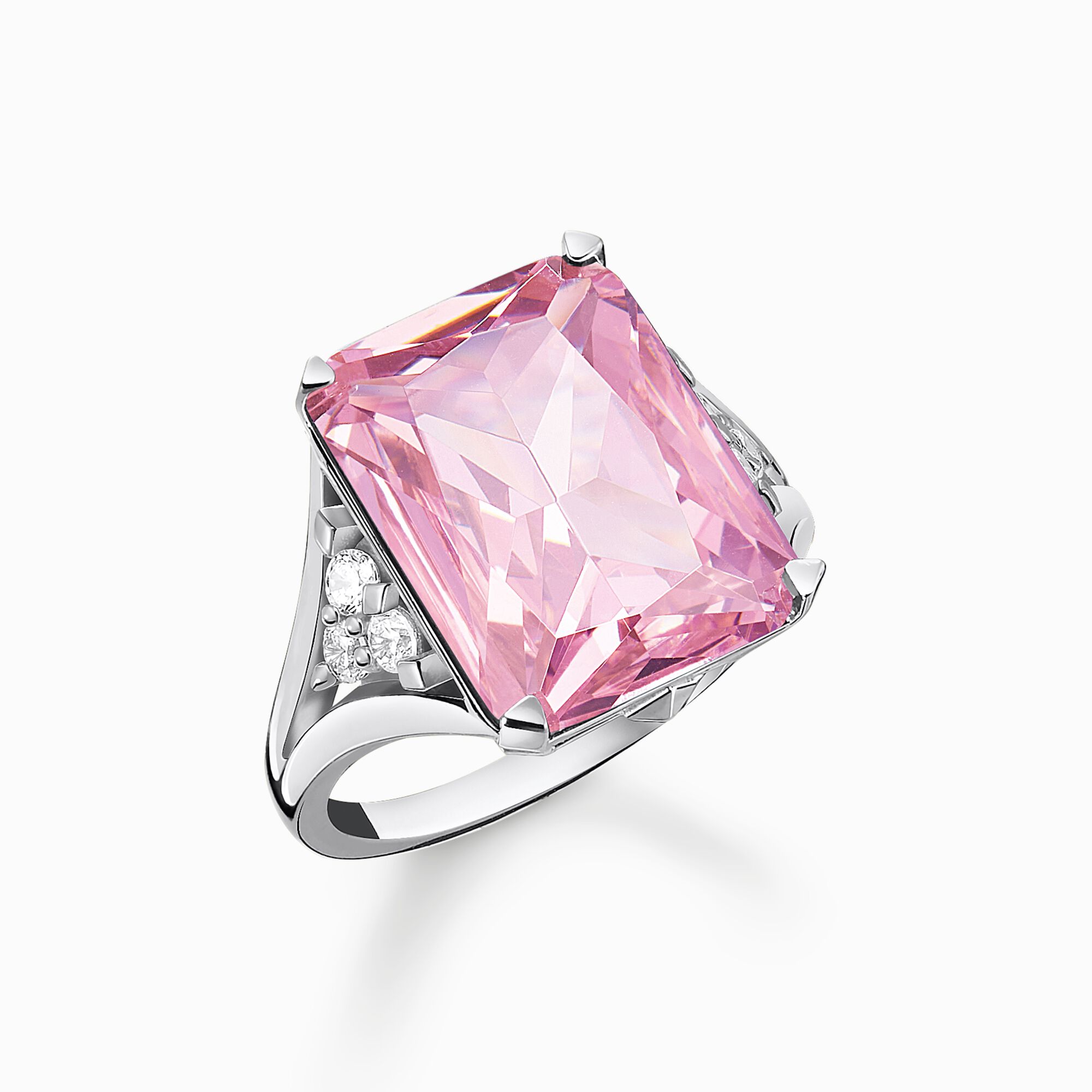 Ring med rosa och vita stenar silver ur kollektionen  i THOMAS SABO:s onlineshop