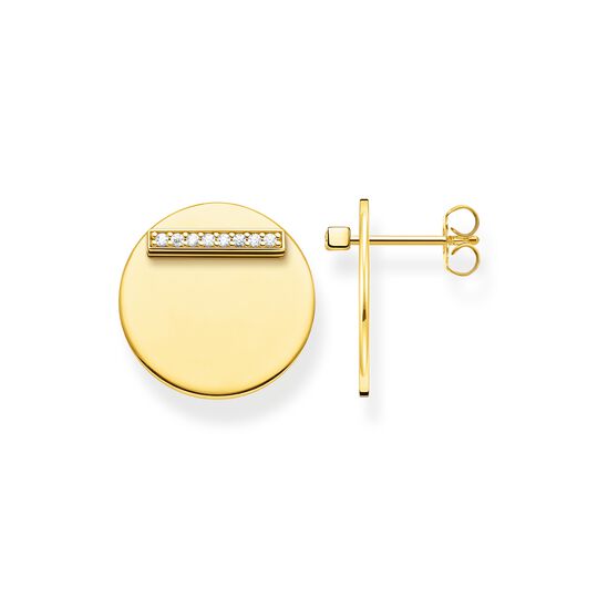 Ear studs Together disc gold from the  collection in the THOMAS SABO online store