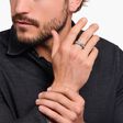 Silver blackenend wide band ring with crocodile detailing from the  collection in the THOMAS SABO online store