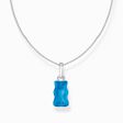 Silver necklace with blue goldbears pendant and zirconia from the Charming Collection collection in the THOMAS SABO online store