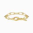 Yellow-gold plated link bracelet with zirconia and ring clasp from the  collection in the THOMAS SABO online store