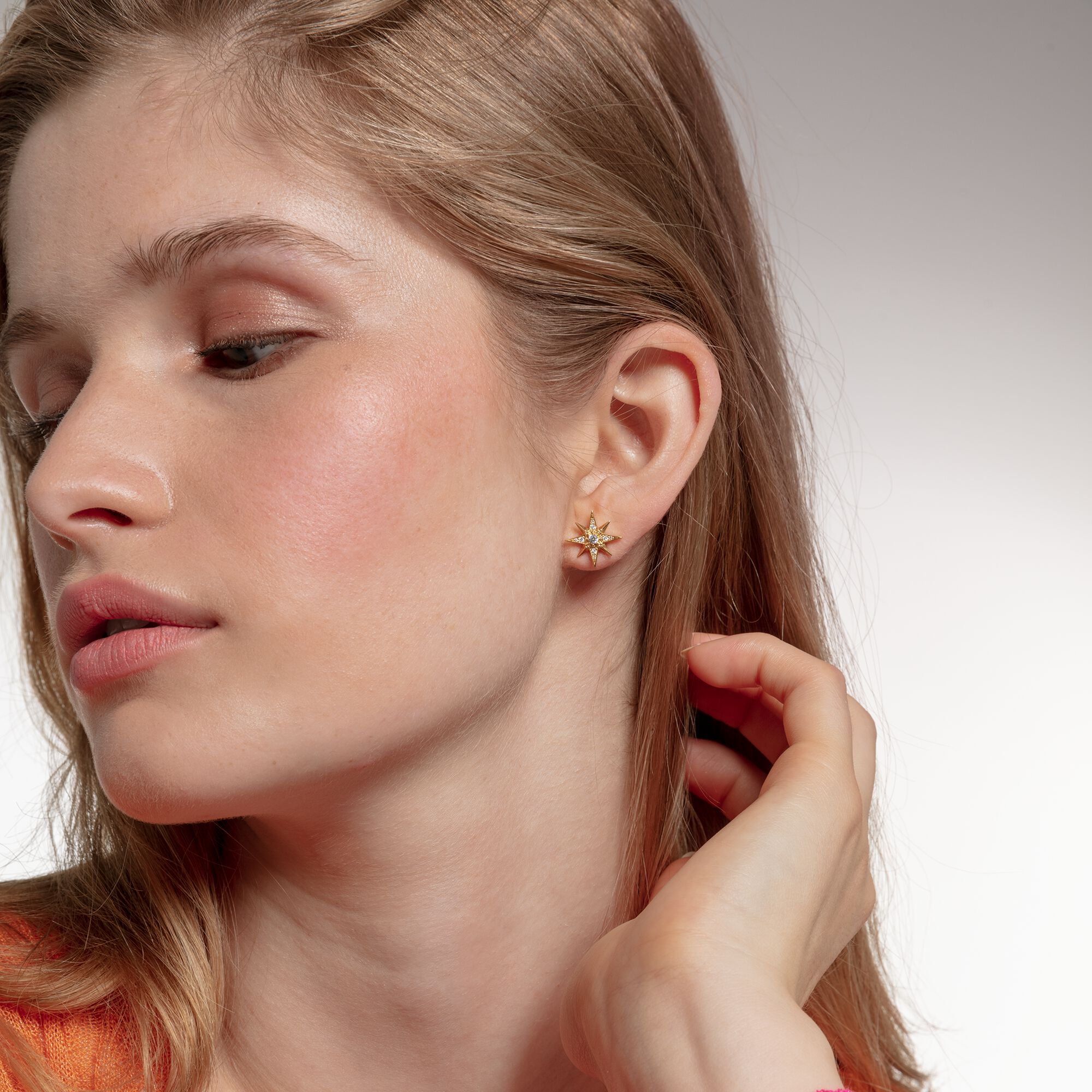 Sterling THOMAS Silver | studs star gold | SABO Ear