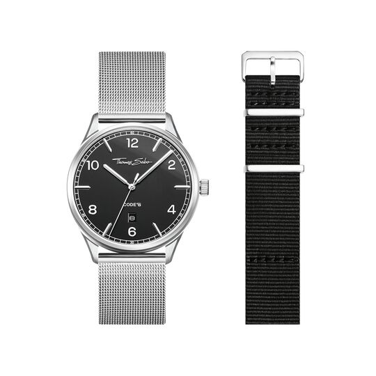 SET CODE TS black watch &amp; black strap from the  collection in the THOMAS SABO online store