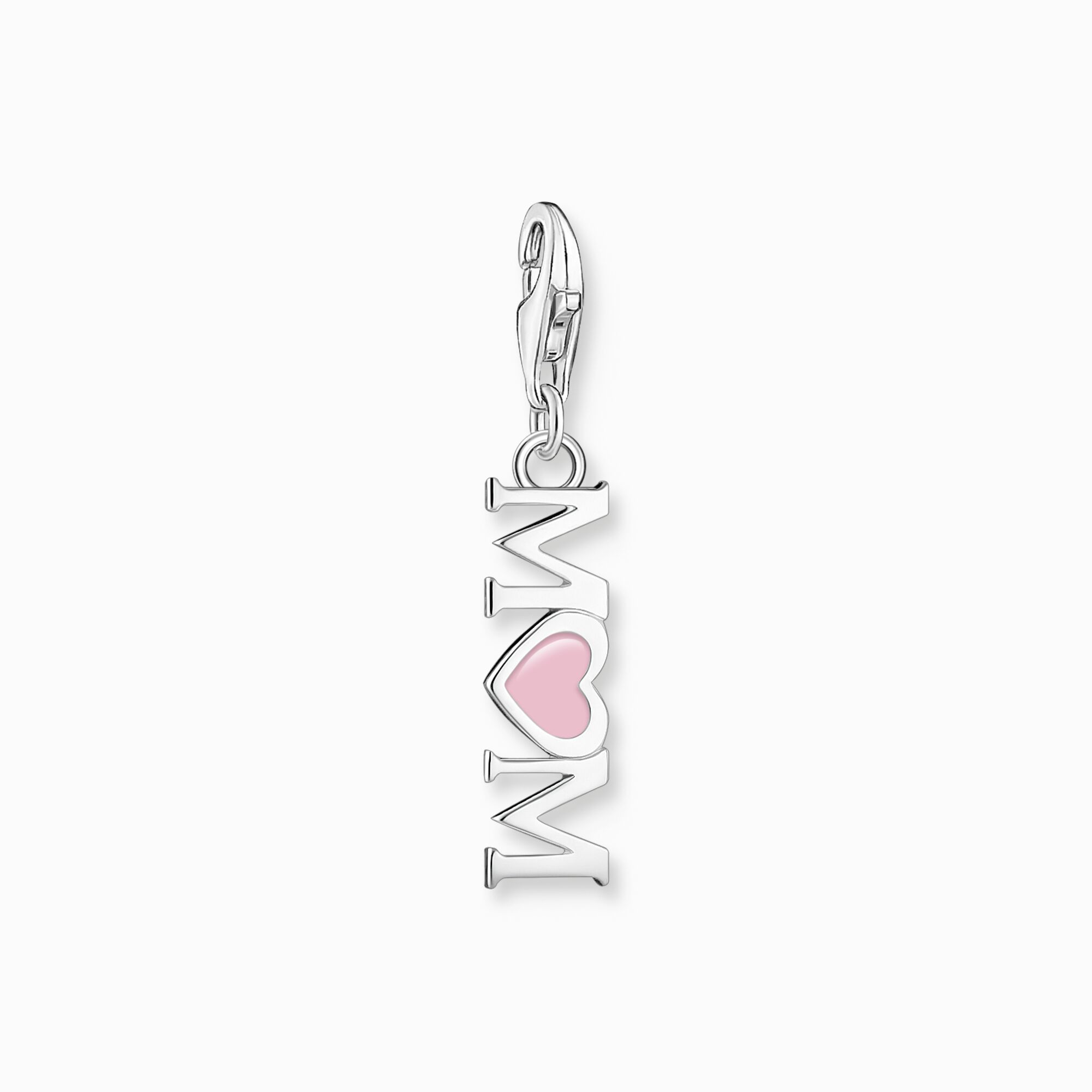 Charm pendant Mom with pink heart silver from the Charm Club collection in the THOMAS SABO online store