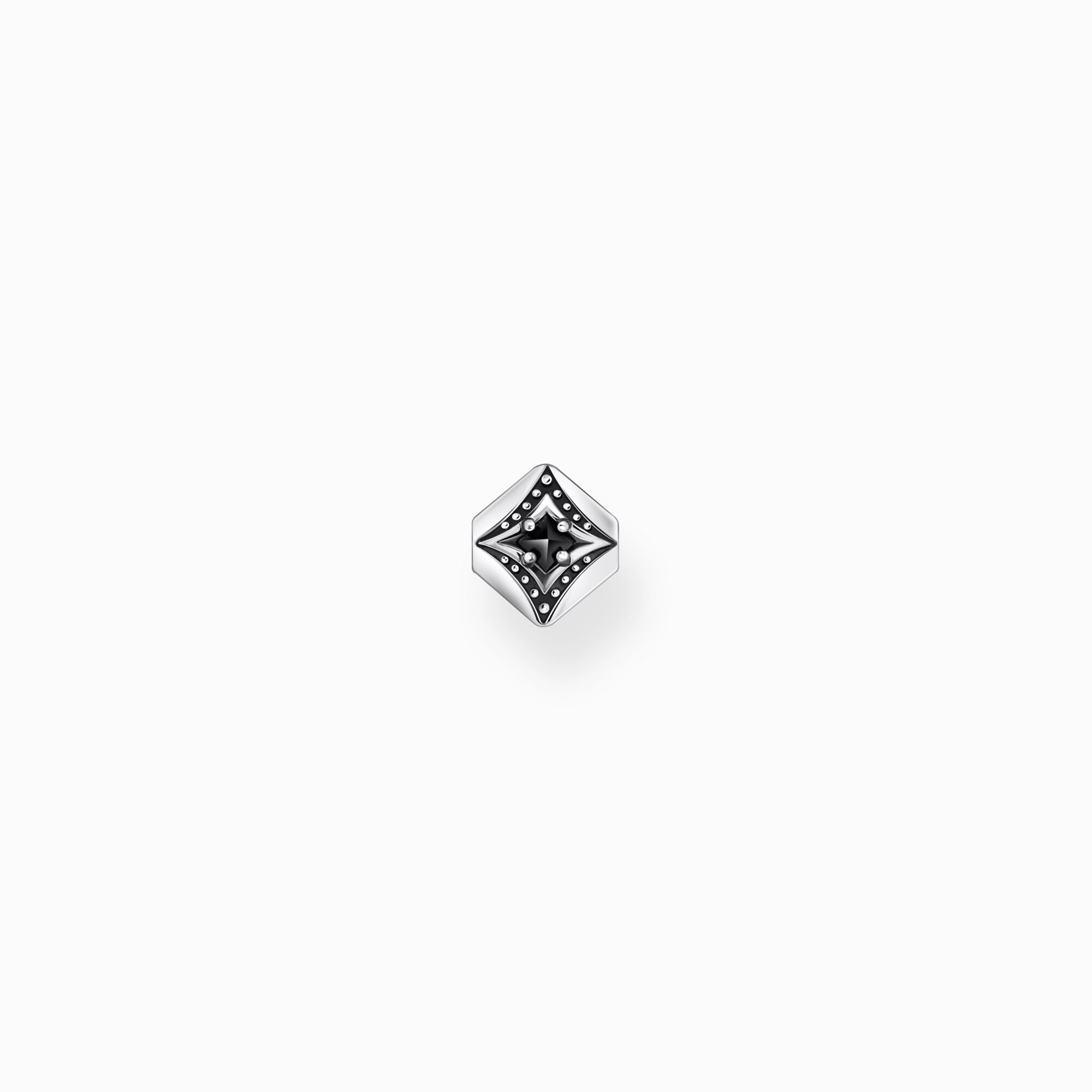 Silver blackened single ear stud with black zirconia and pattern from the  collection in the THOMAS SABO online store