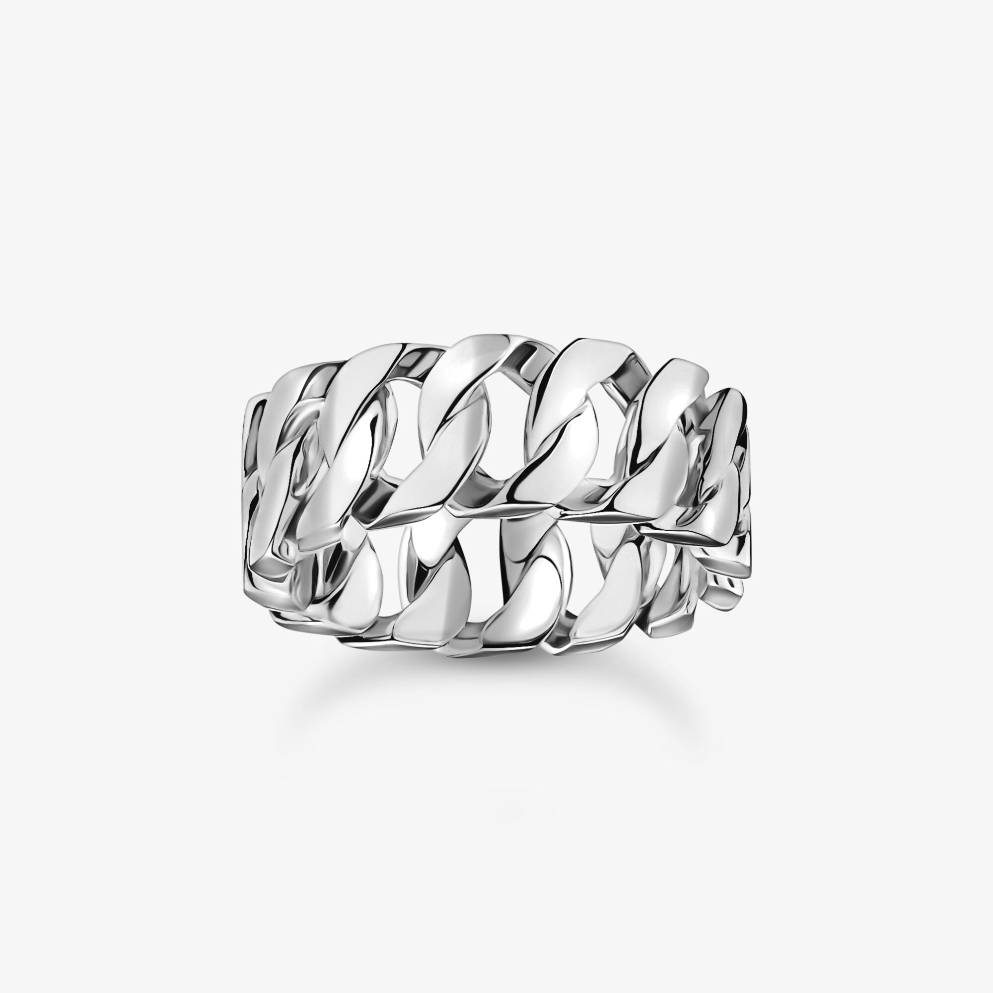 THOMAS SABO Ring Kettenglieder breit Silber, Sterlingsilber geschwärzt, Größe: 54, Unisex
