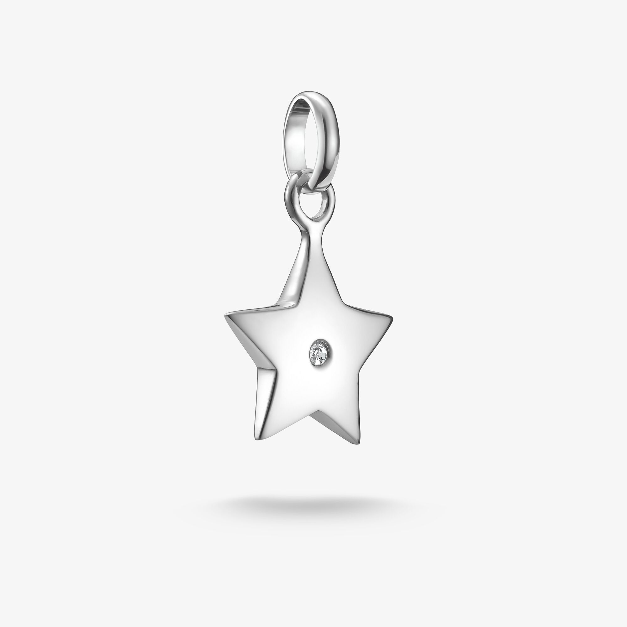 THOMAS SABO Charm-hängsmycke Stjärna med vit sten Connect silver, 925 sterlingsilver, Storlek: one size, för damer