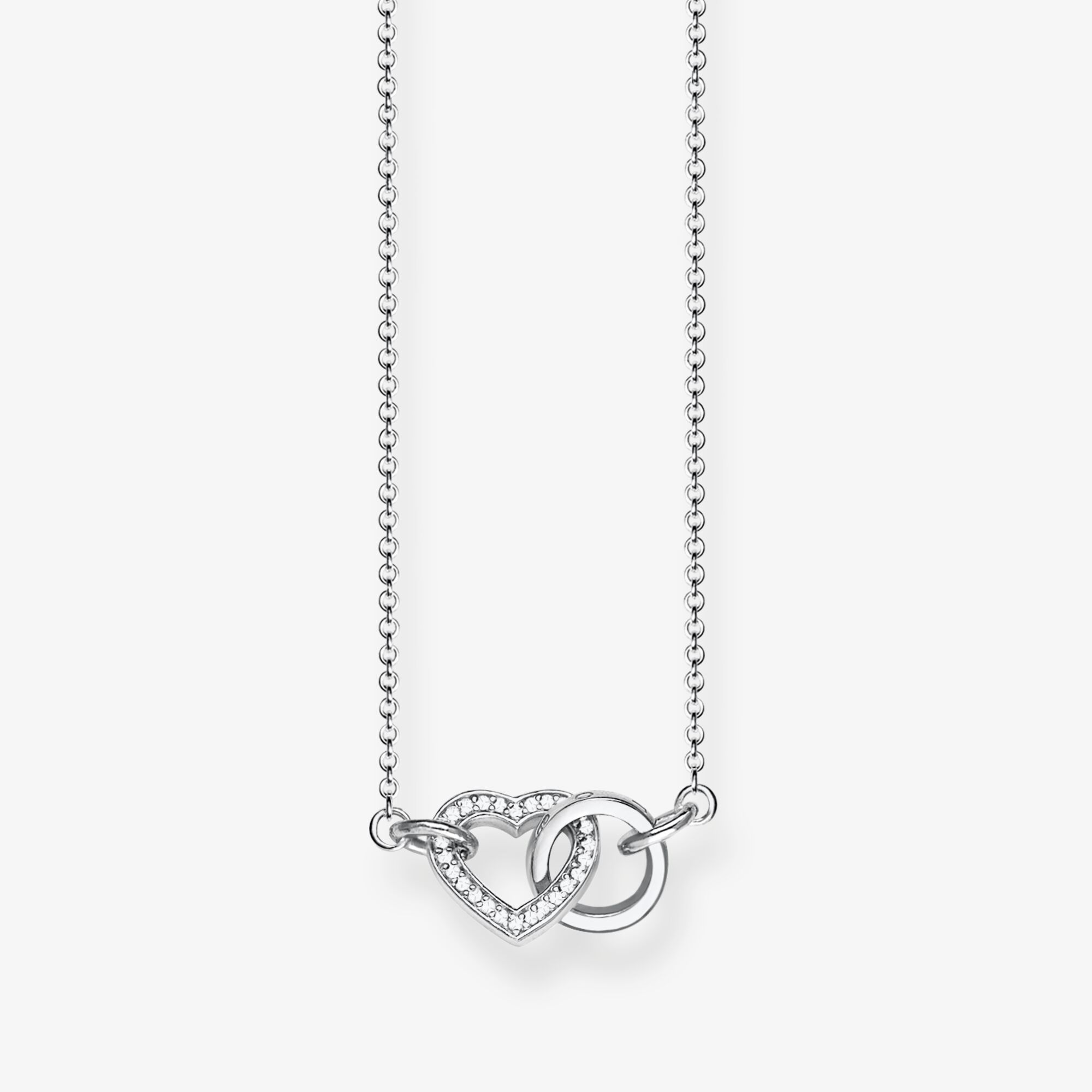 THOMAS SABO Halsband Together hjärta litet, 925 sterlingsilver, Storlek: 45 cm, för damer