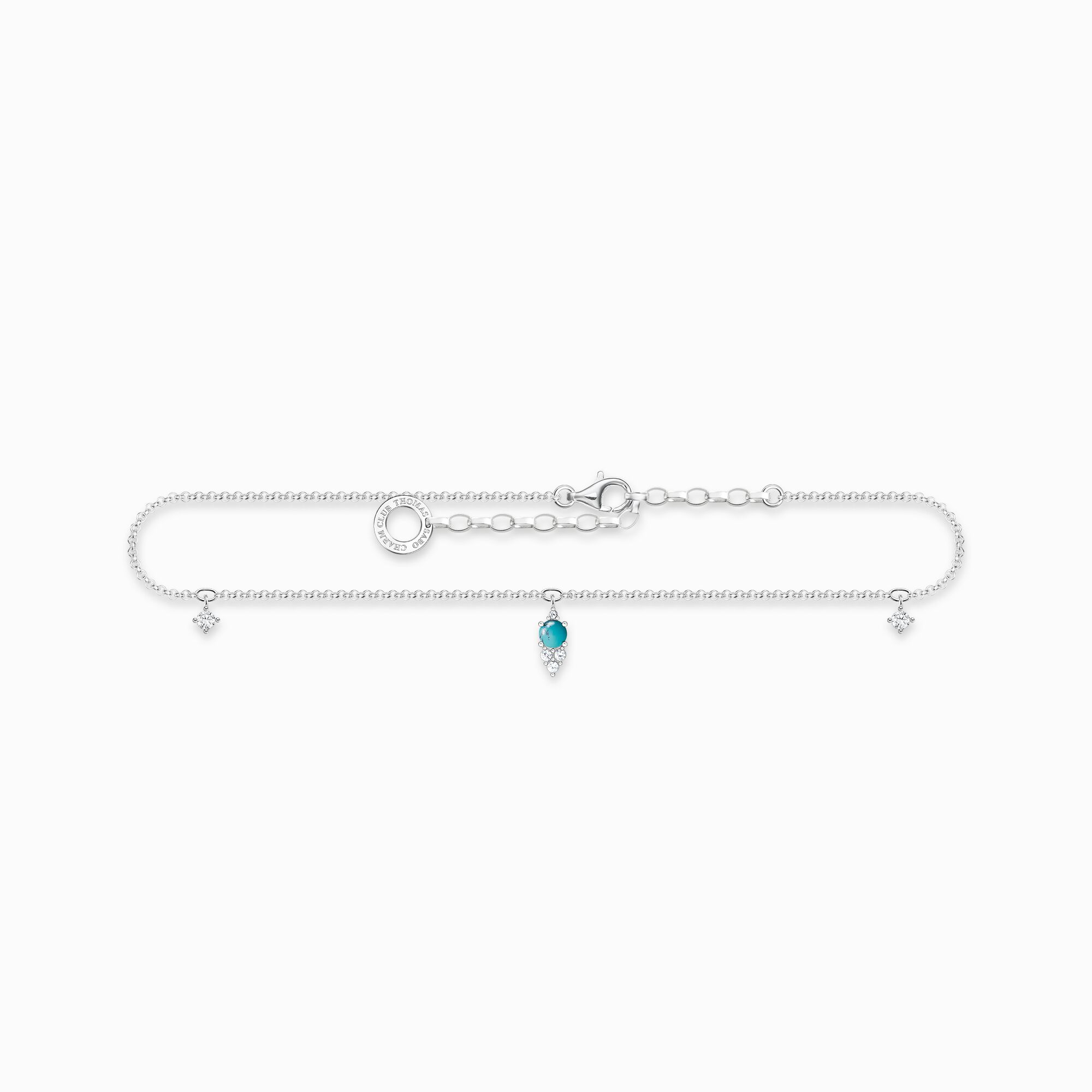 Anklet turquoise stone silver from the Charming Collection collection in the THOMAS SABO online store