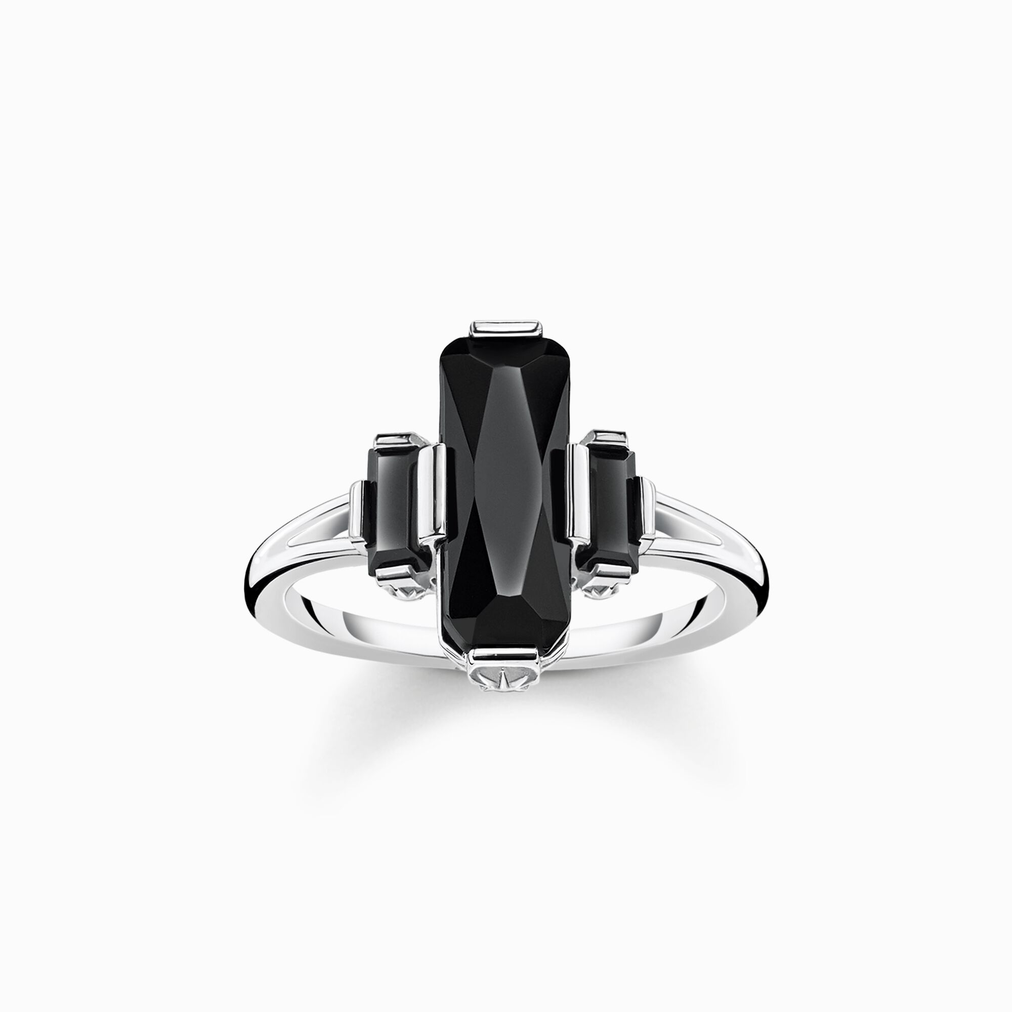 Ring with black stones silver from the  collection in the THOMAS SABO online store
