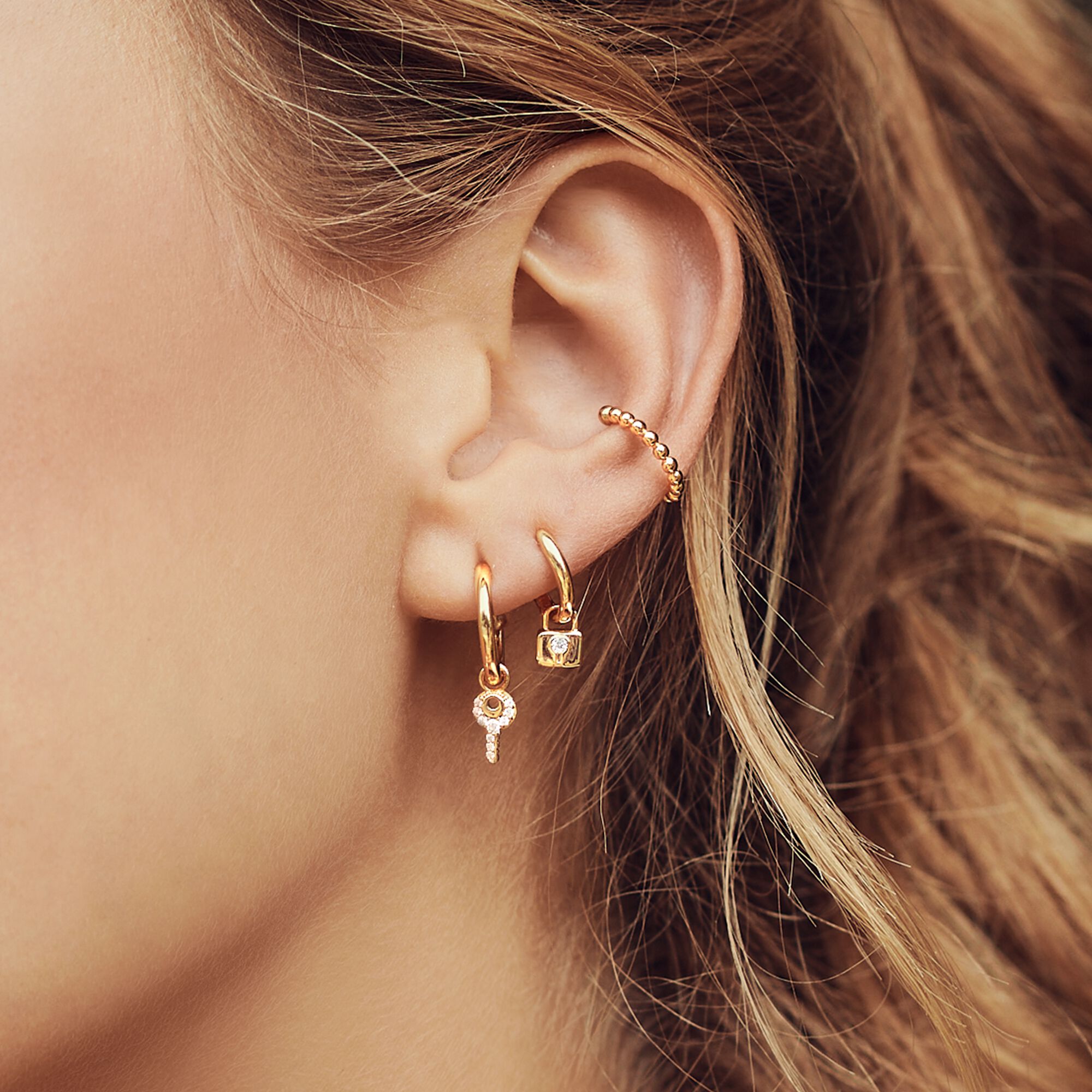 Ear cuff in bubble optic: yellow-gold plated │ THOMAS SABO