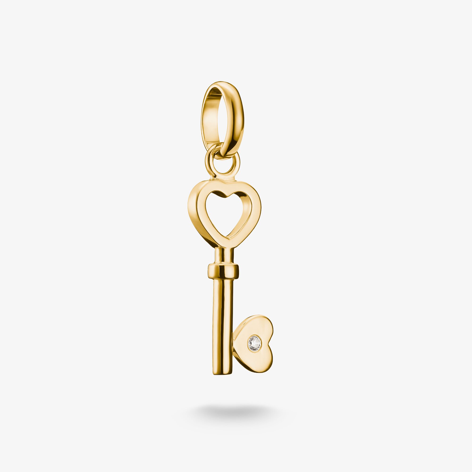 THOMAS SABO Charm-hängsmycke Kärleksnyckel Connect guldpläterad, 925 sterlingsilver guldpläterat gult guld, Storlek: one size, för damer