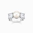 Ring Perle mit wei&szlig;en Steinen silber aus der  Kollektion im Online Shop von THOMAS SABO