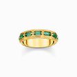 Gold plated ring in crocodile design with green stones from the  collection in the THOMAS SABO online store