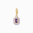 Charm pendant octagon with violet cold enamel yellow-gold plated from the Charm Club collection in the THOMAS SABO online store