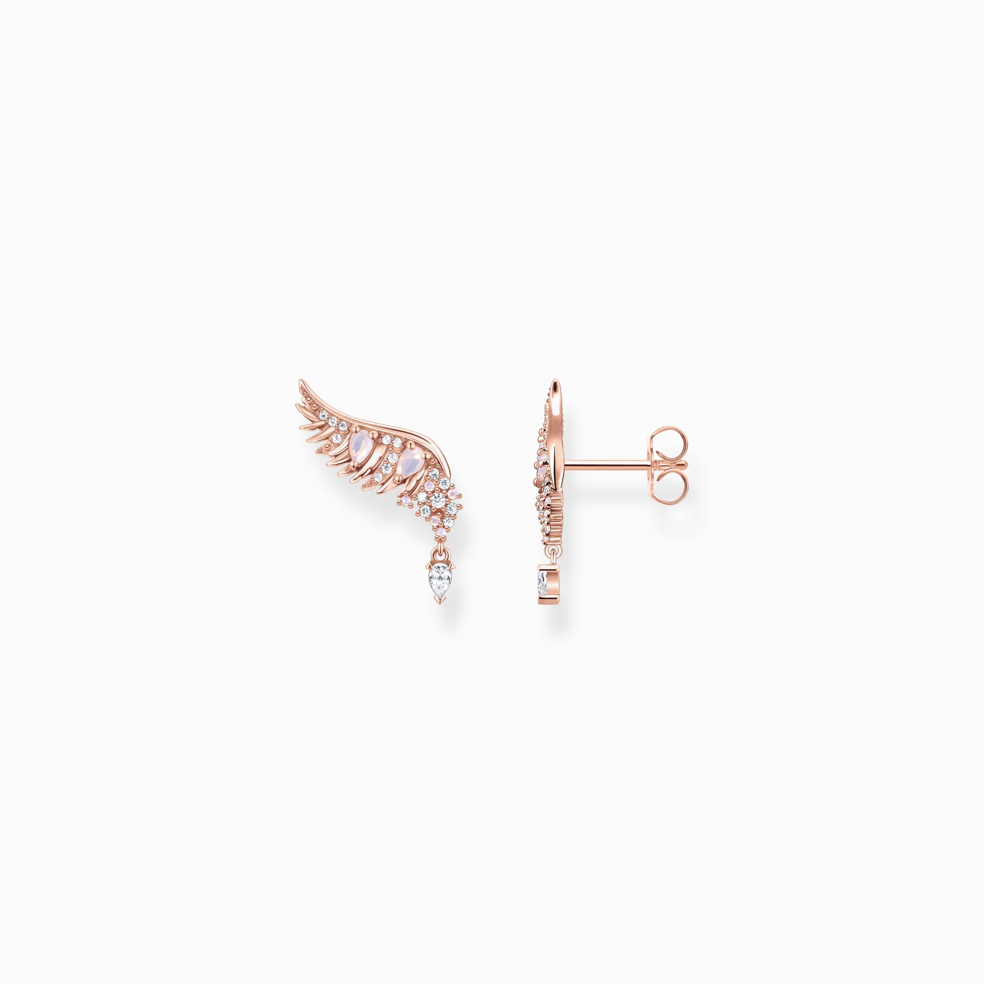 Clous d&#39;oreilles ailes de ph&eacute;nix avec pierres rose or rose de la collection  dans la boutique en ligne de THOMAS SABO