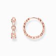 Hoop earrings circles with white stones rose gold plated from the  collection in the THOMAS SABO online store