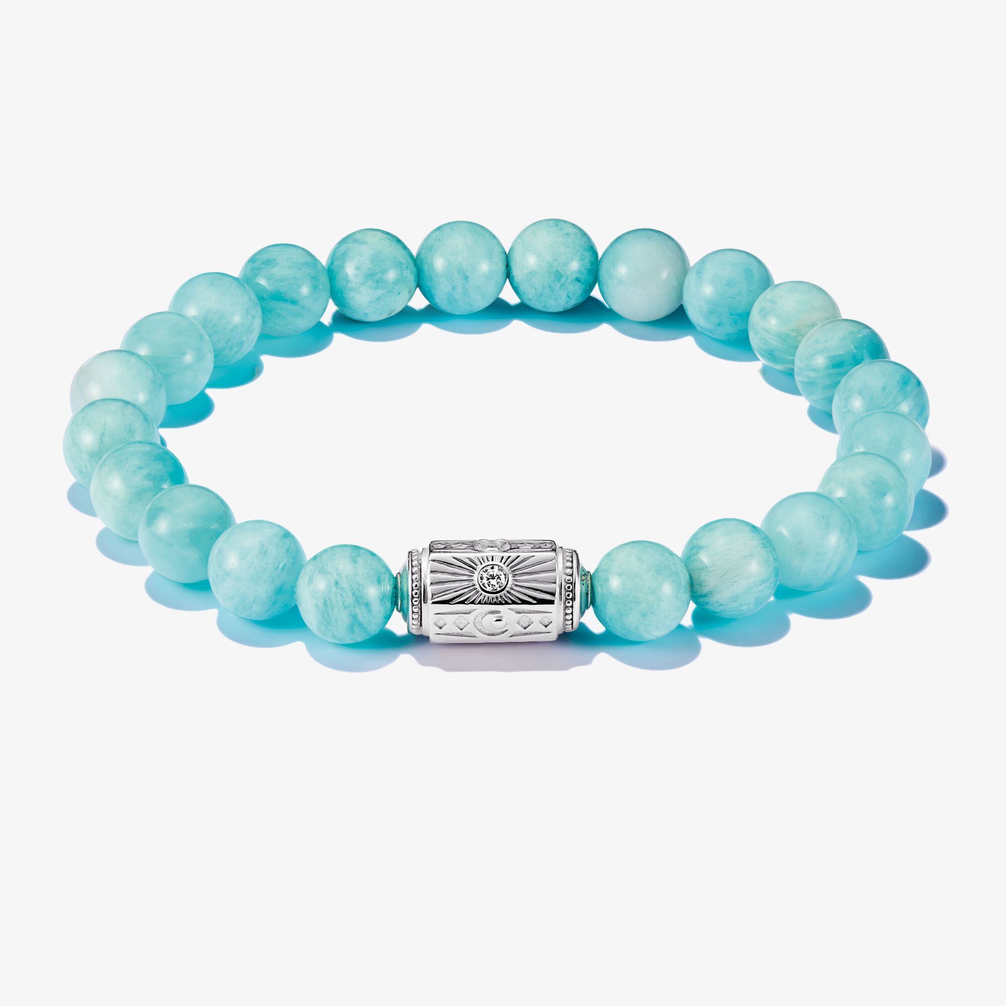 THOMAS SABO Armband Beads Amazonit, Sterlingsilber, Größe: 17 cm, Damen