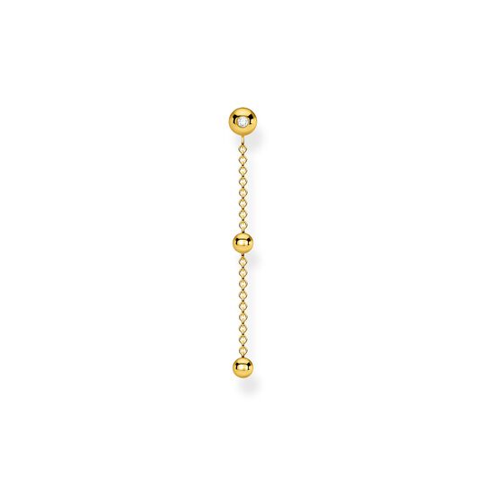 Einzel Ohrring Kugeln mit wei&szlig;en Steinen gold aus der Charming Collection Kollektion im Online Shop von THOMAS SABO