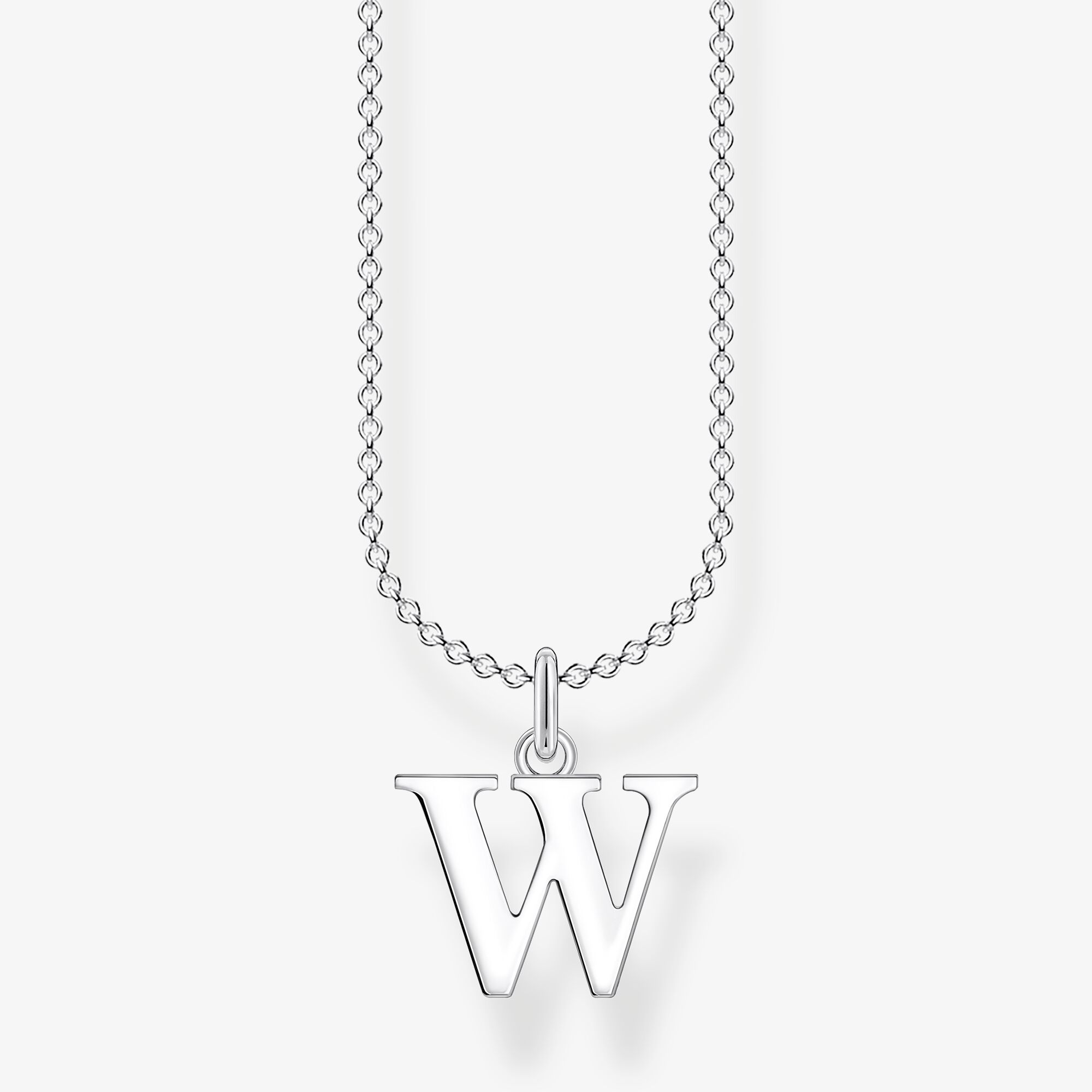 THOMAS SABO Kette Buchstabe W, Sterlingsilber, Größe: 45 cm, Damen
