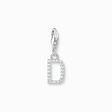 Charm pendant letter D with white stones silver from the Charm Club collection in the THOMAS SABO online store