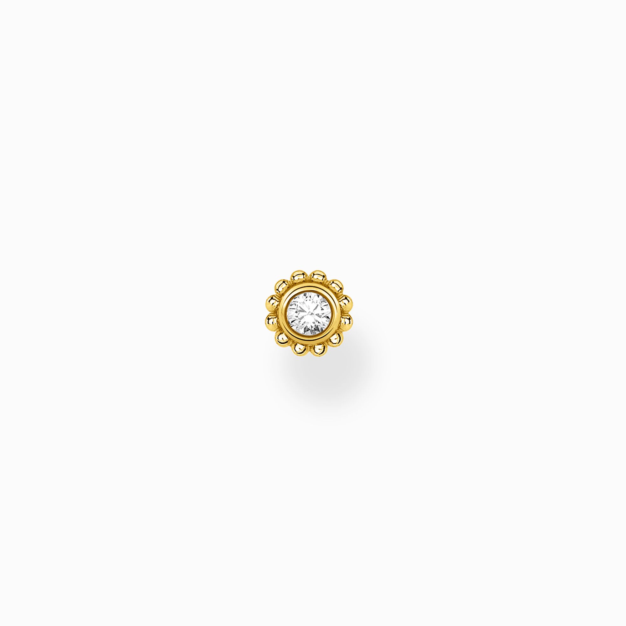 Single ear stud flower white stone gold from the Charming Collection collection in the THOMAS SABO online store