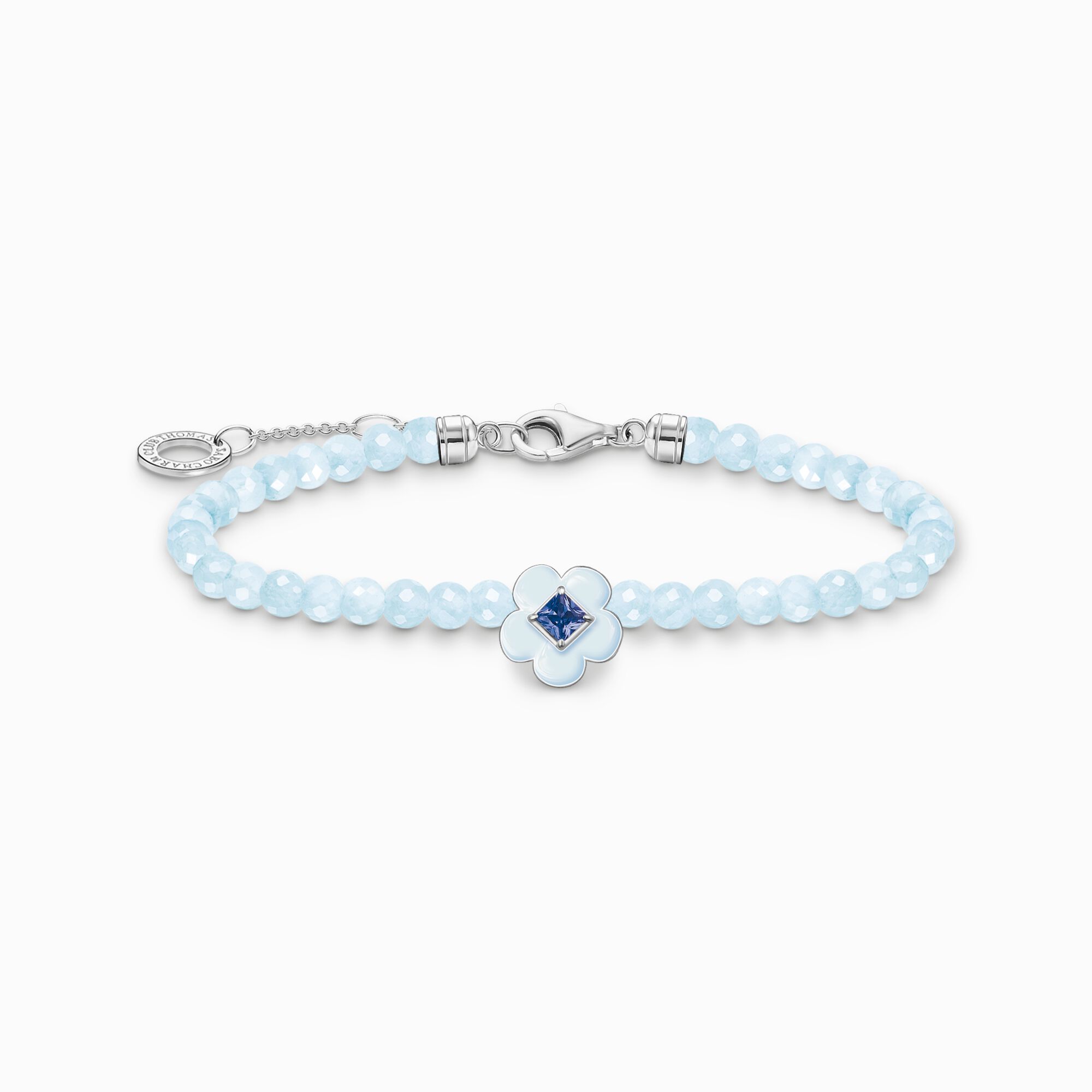 Bracelet fleur avec bleue beads de jade de la collection Charming Collection dans la boutique en ligne de THOMAS SABO