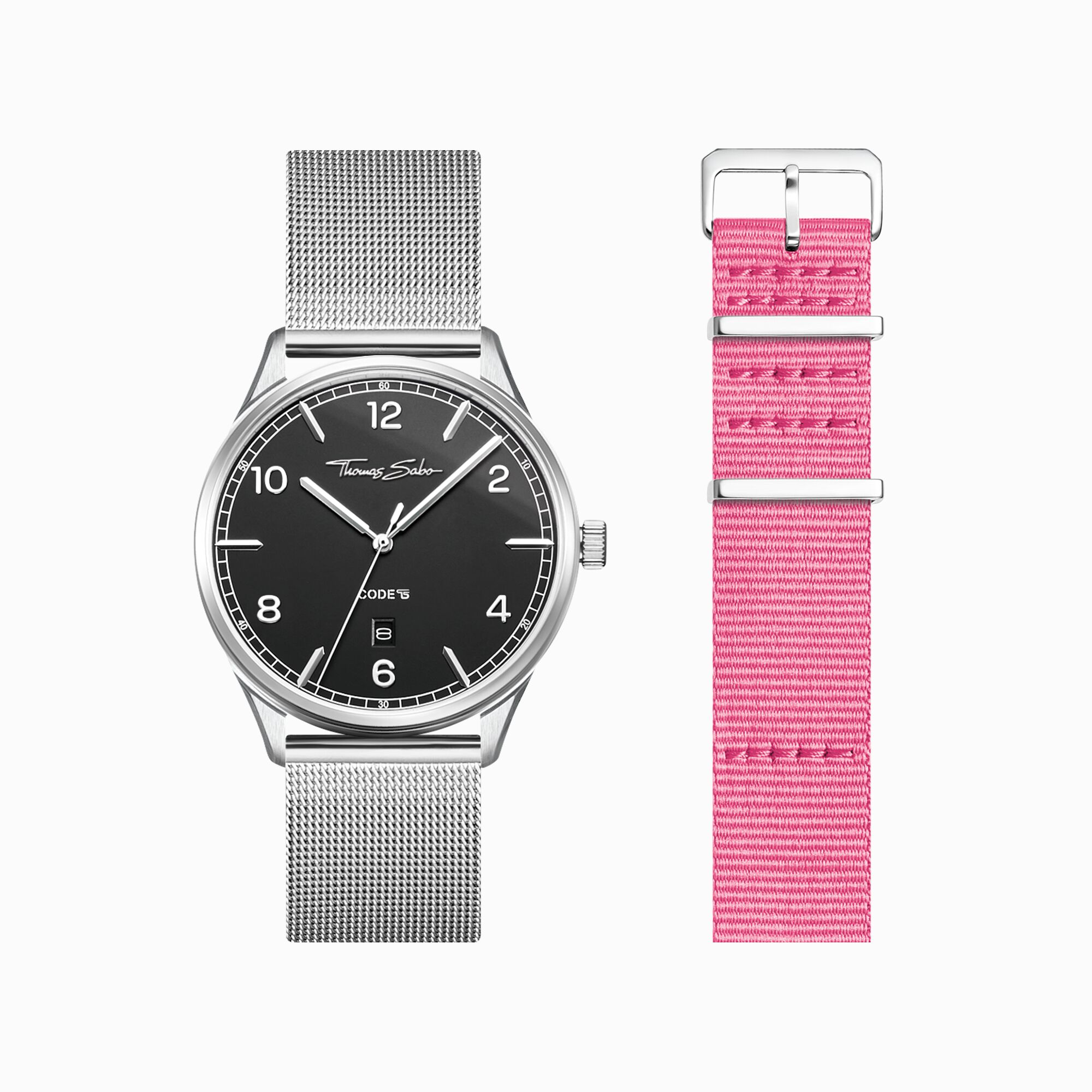 Set Code TS reloj negro &amp; correa rosa de la colección  en la tienda online de THOMAS SABO