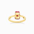 Ring mit rotem Mini-Goldb&auml;ren und Steinen vergoldet aus der Charming Collection Kollektion im Online Shop von THOMAS SABO