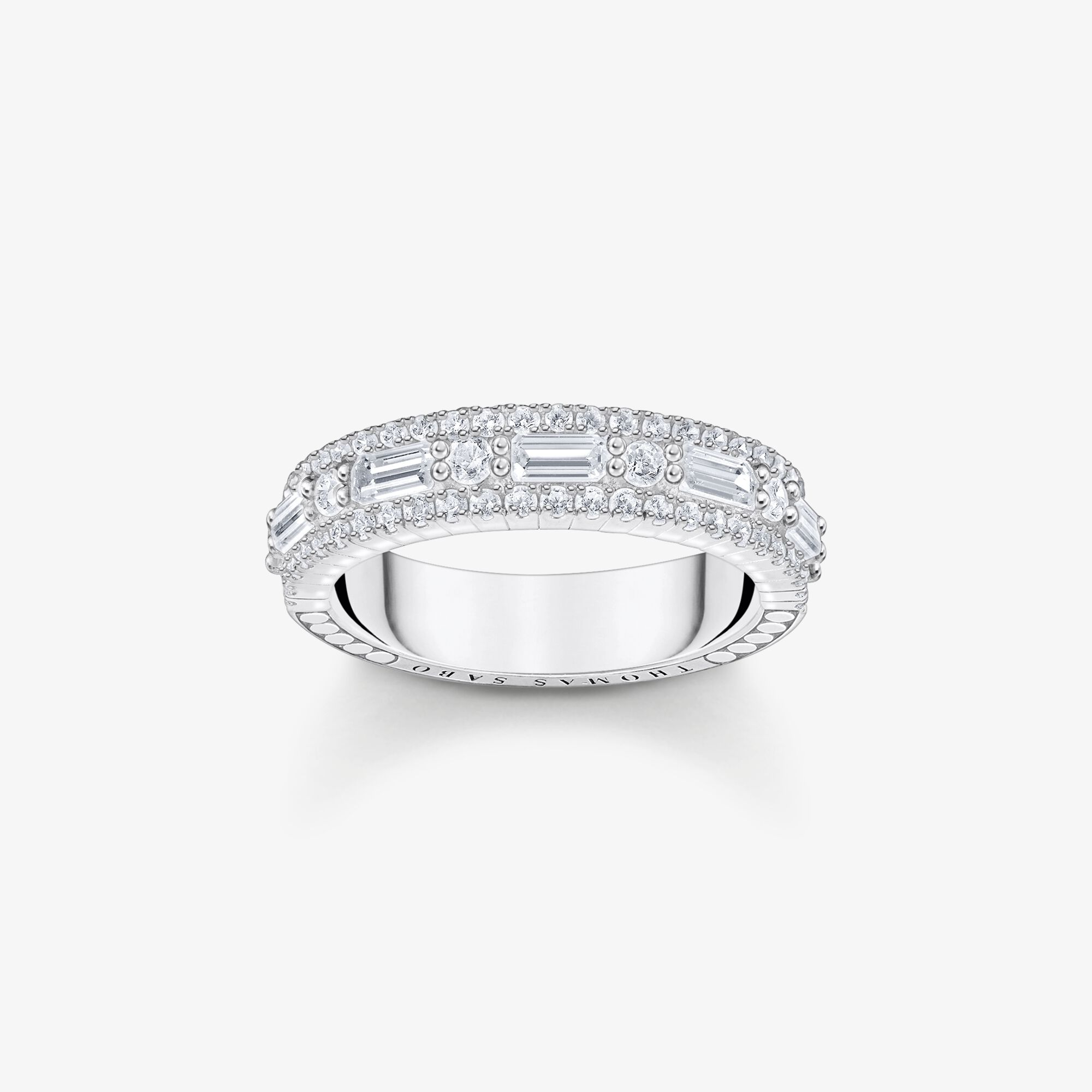 THOMAS SABO Silverring med vita stenar, 925 sterlingsilver, Storlek: 54, för damer