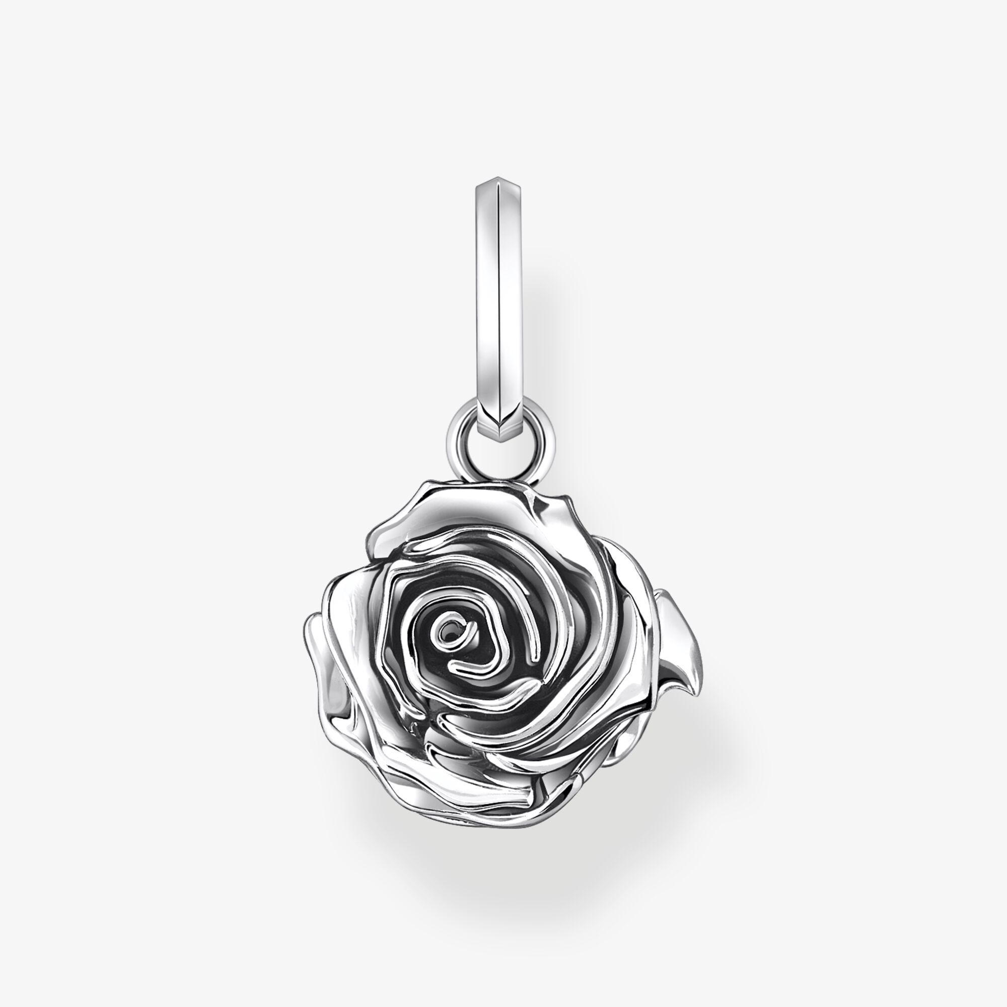 THOMAS SABO Pendentif Midnight Rose Argent, Argent Sterling 925‰, noirci, Taille: one size, Unisex