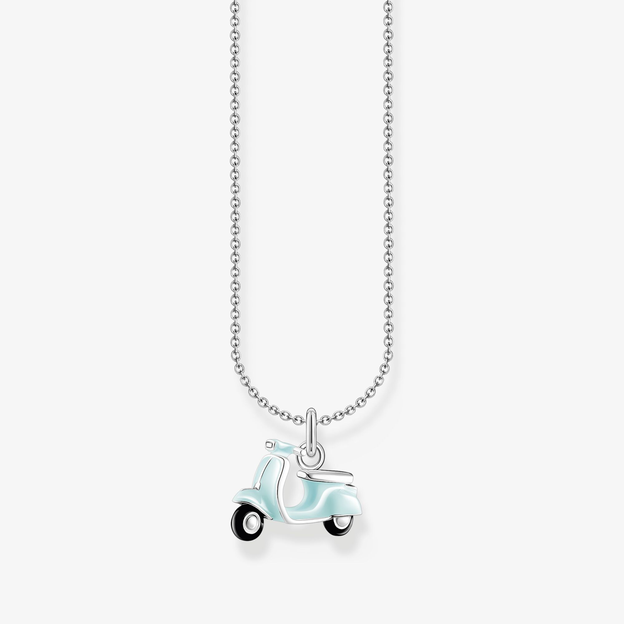 THOMAS SABO Halsband med mintfärgat skoter-hänge, silver, 925 sterlingsilver, Storlek: 45 cm, för damer