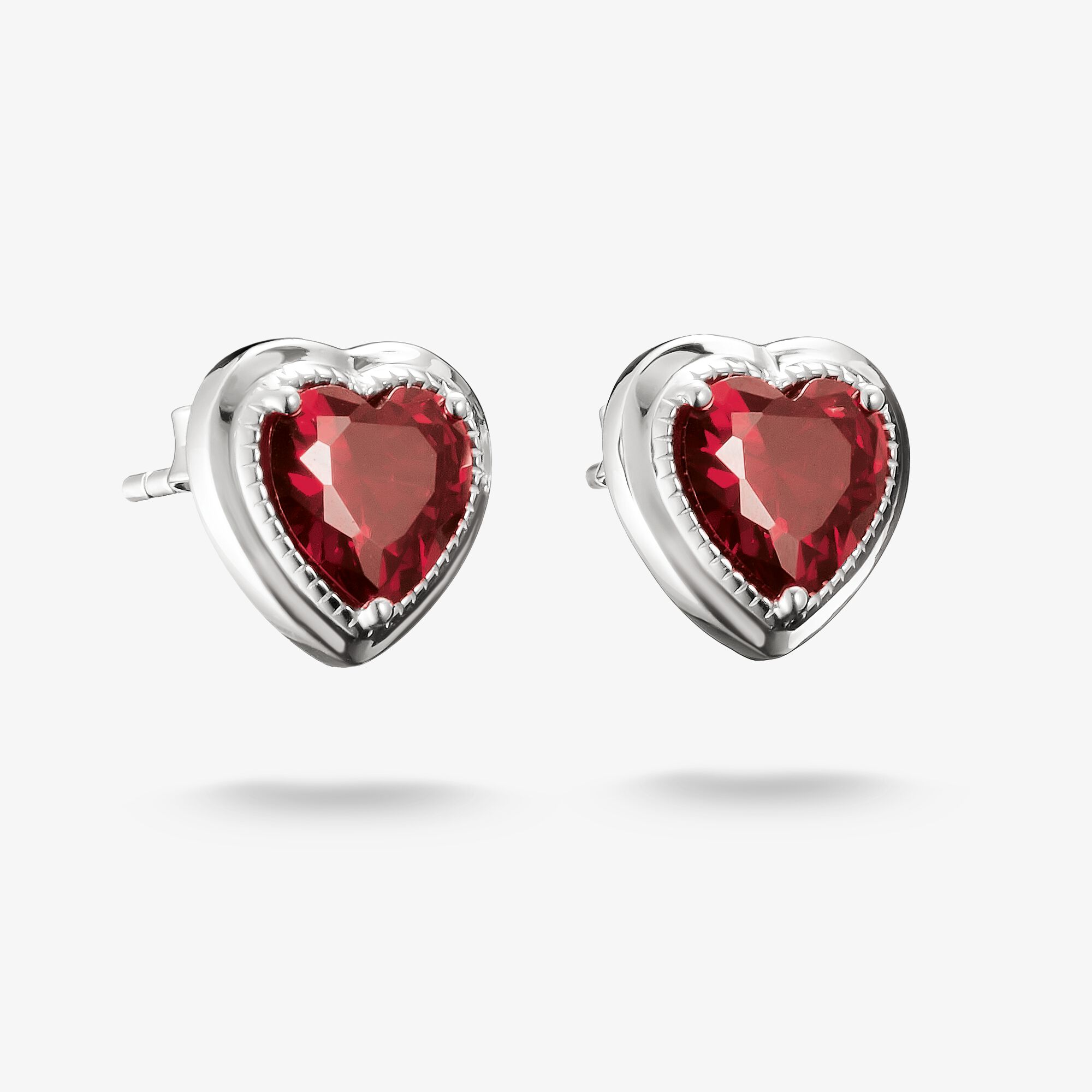 THOMAS SABO Clous d’oreilles petit cœur rouge Elyndra argent, Argent sterling, Taille: one size, femme