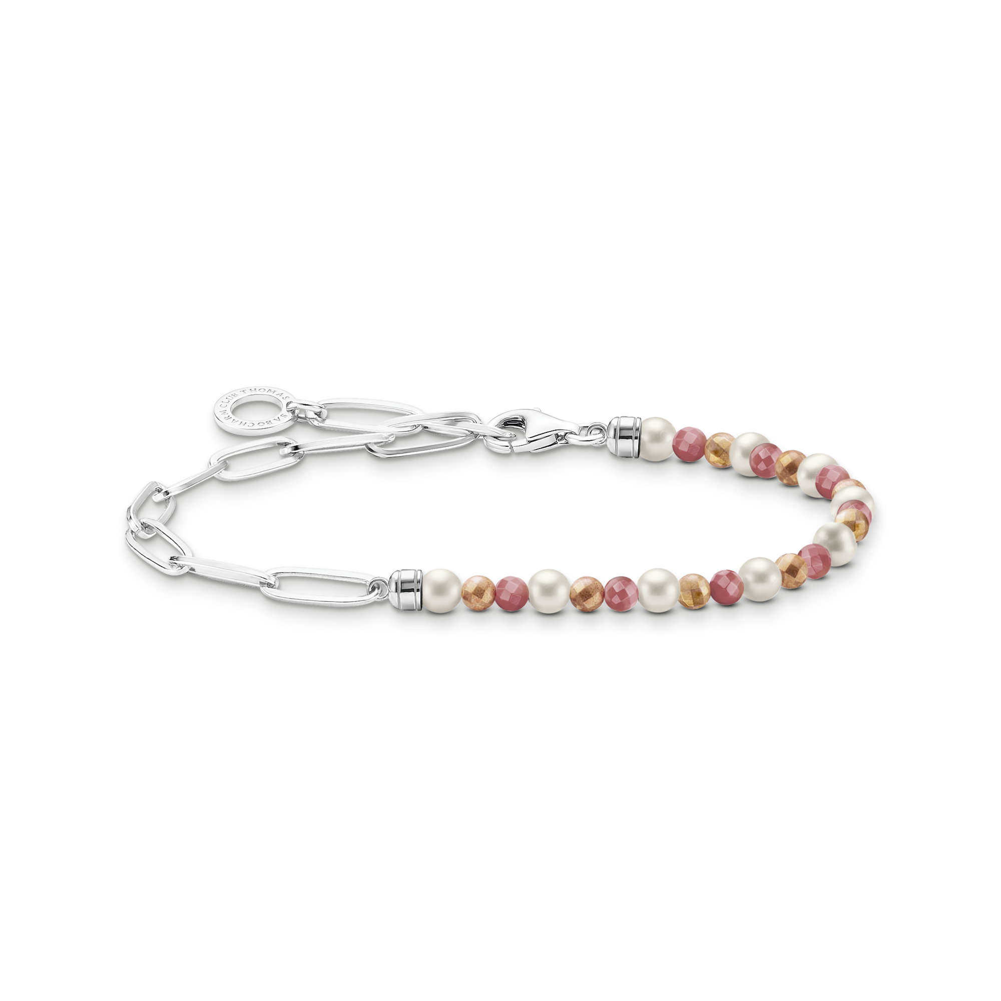 Thomas Sabo Charm-Armband mit bunten Beads und weißen Perlen Silber mehrfarbig A2099-350-7-L14