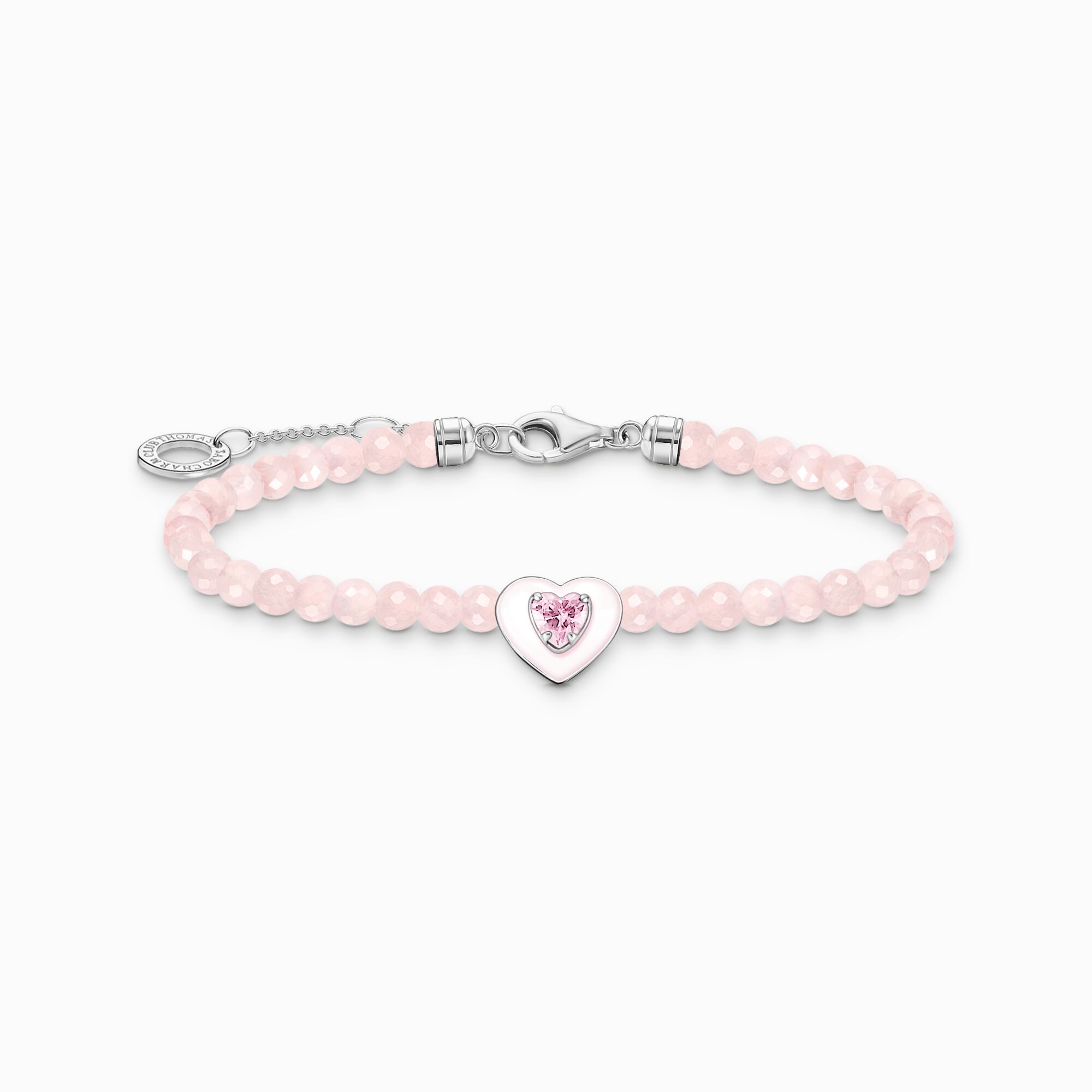Bracelet heart with beads of rose quartz from the Charming Collection collection in the THOMAS SABO online store