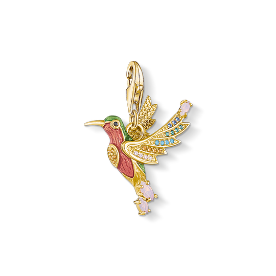 charm pendant colourful hummingbird gold from the Charm Club collection in the THOMAS SABO online store