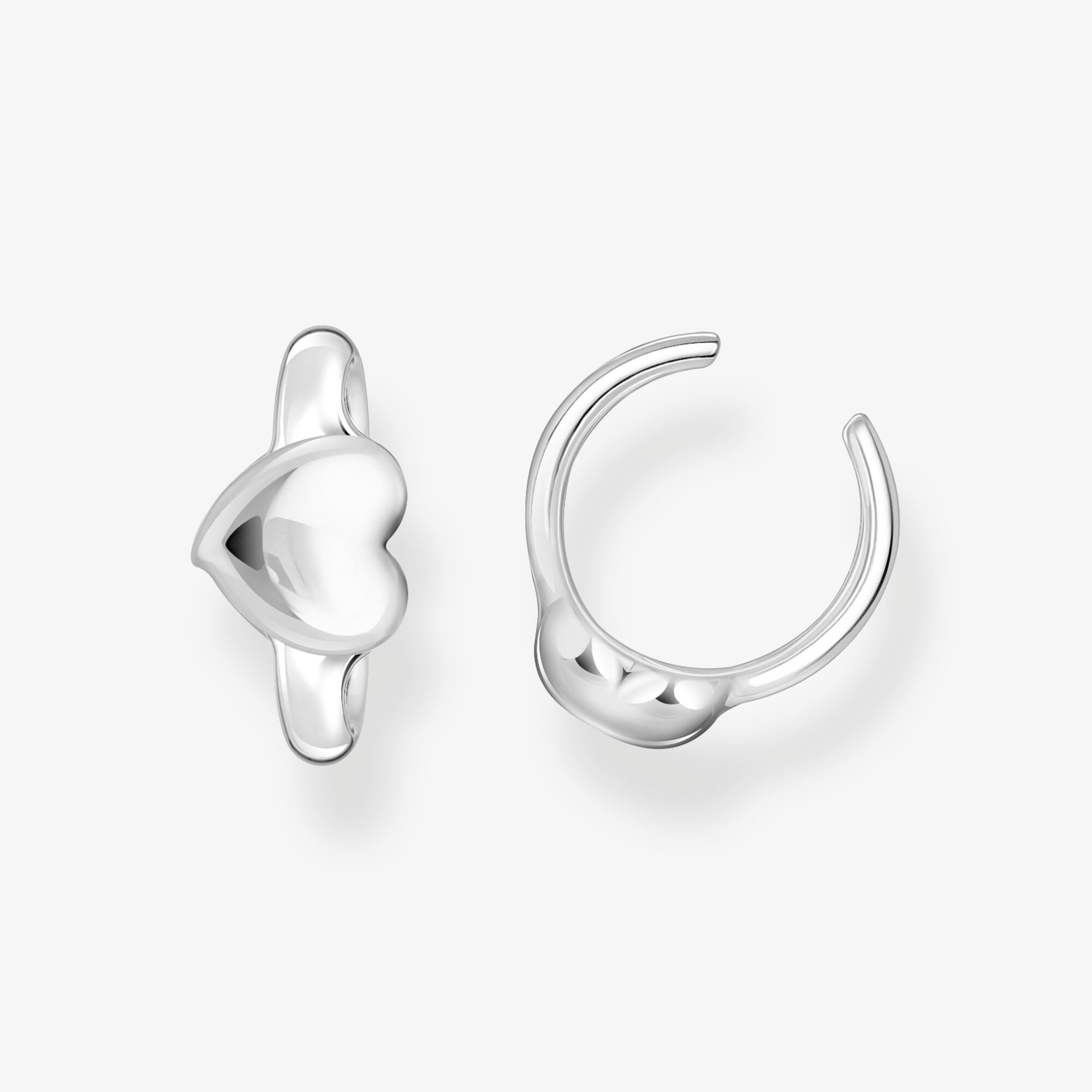 THOMAS SABO Manchette d'oreille en argent en forme de cœur, Argent sterling, Taille: one size, femme