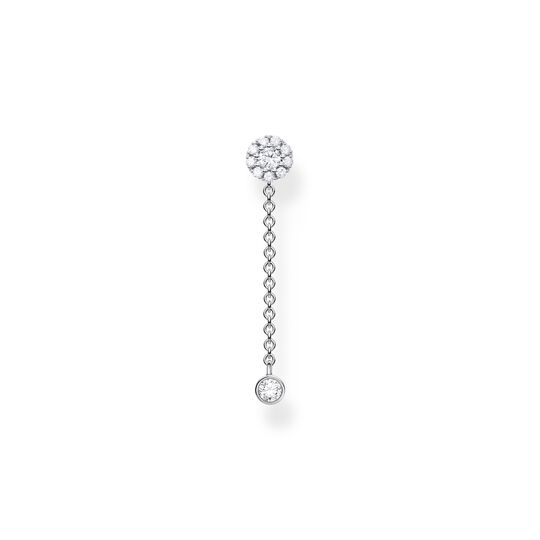 Single ear stud with pendant stone long silver from the Charming Collection collection in the THOMAS SABO online store