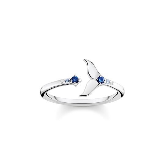 Ring Schwanzflosse mit blauen Steinen aus der  Kollektion im Online Shop von THOMAS SABO