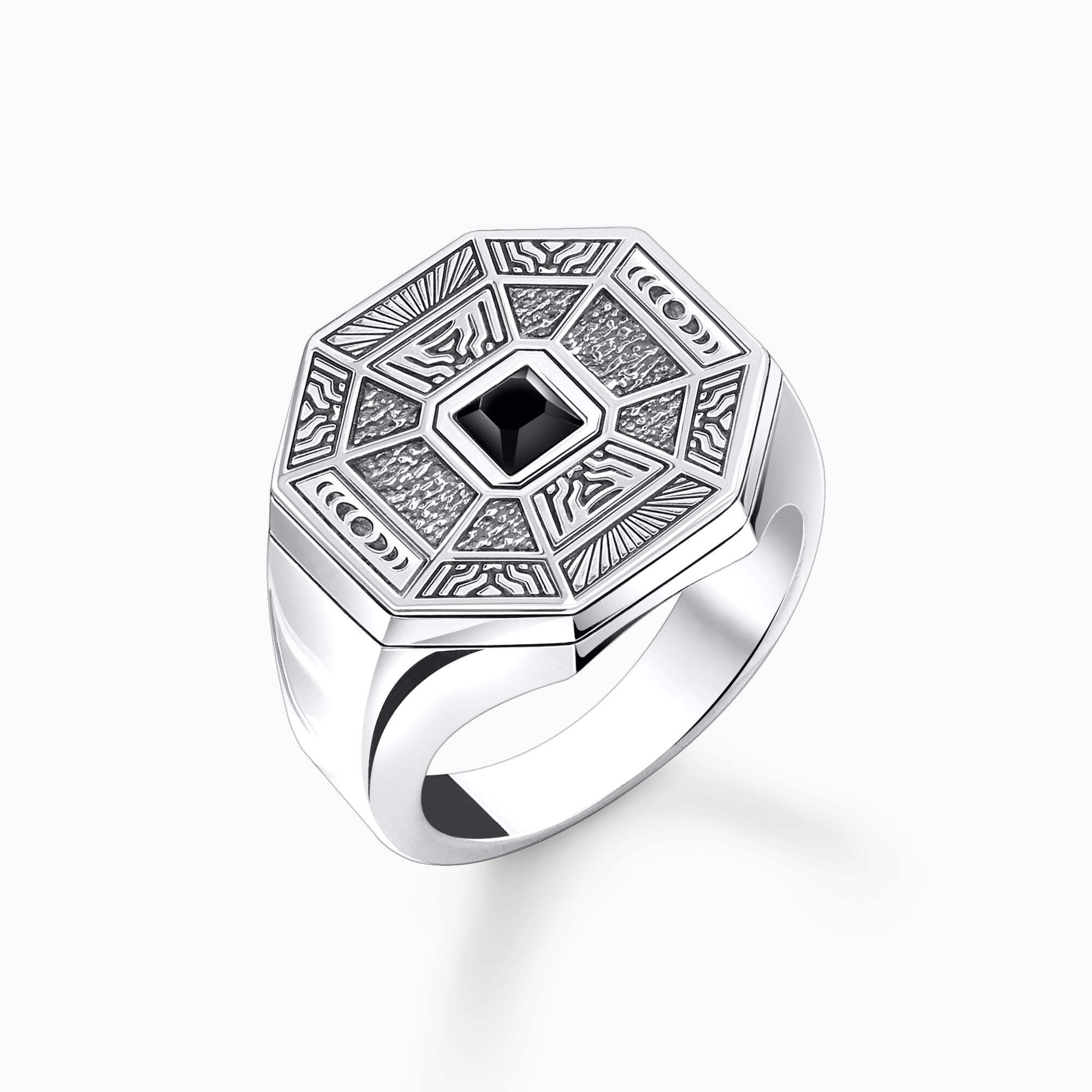Ring lucky charm with black onyx silver from the  collection in the THOMAS SABO online store