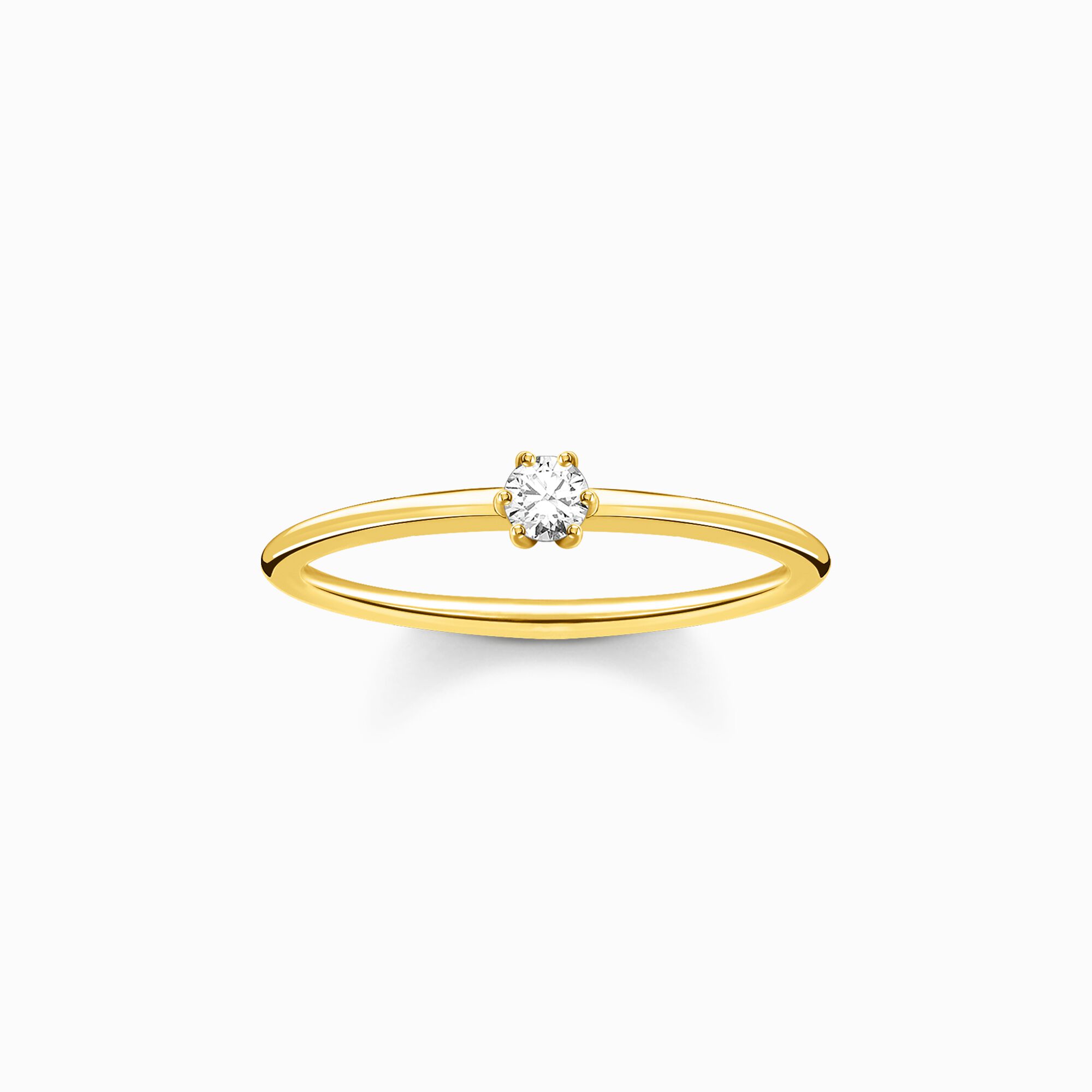 Solitaire ring yellow gold plating – THOMAS SABO