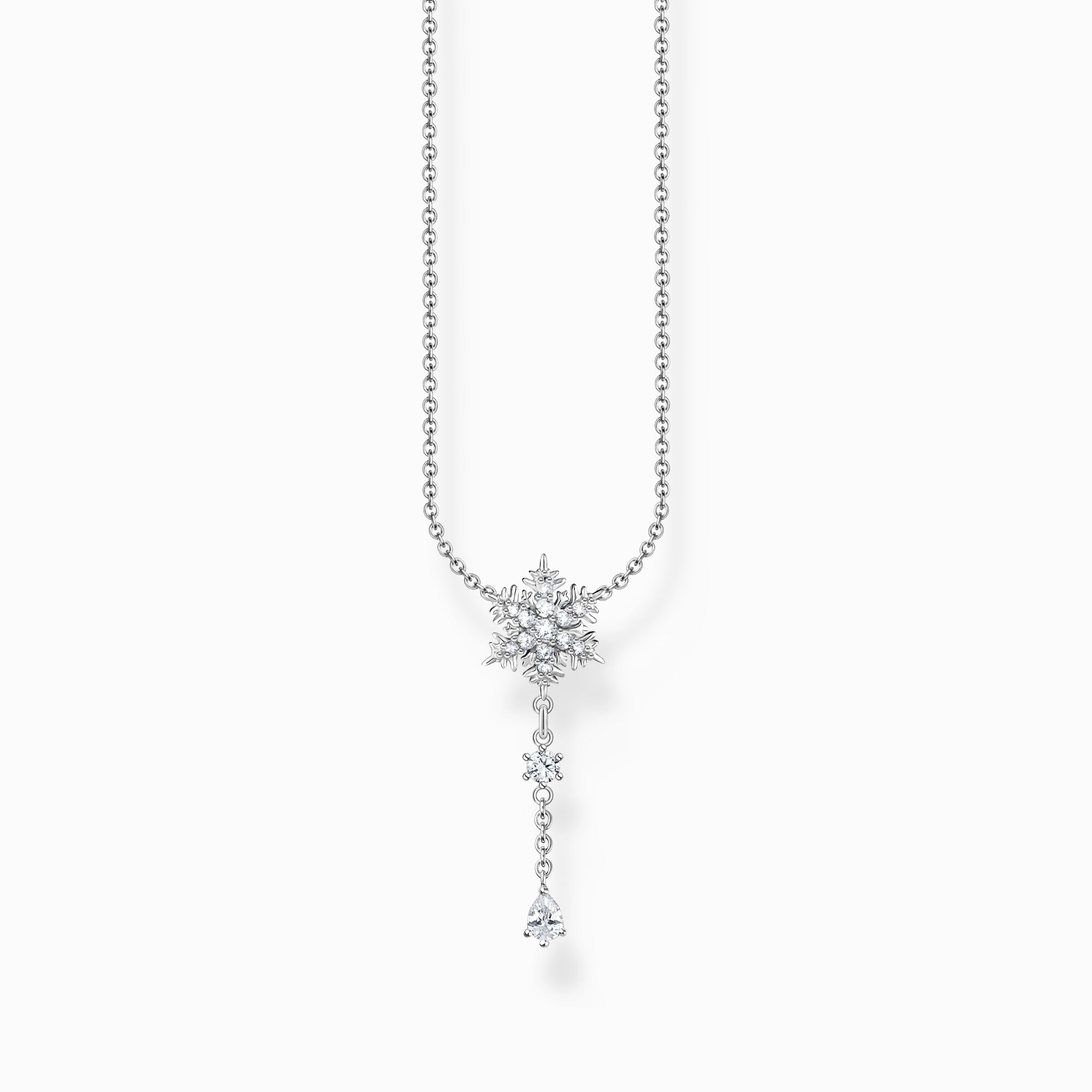 Halsband sn&ouml;flinga med vita stenar silver ur kollektionen Charming Collection i THOMAS SABO:s onlineshop