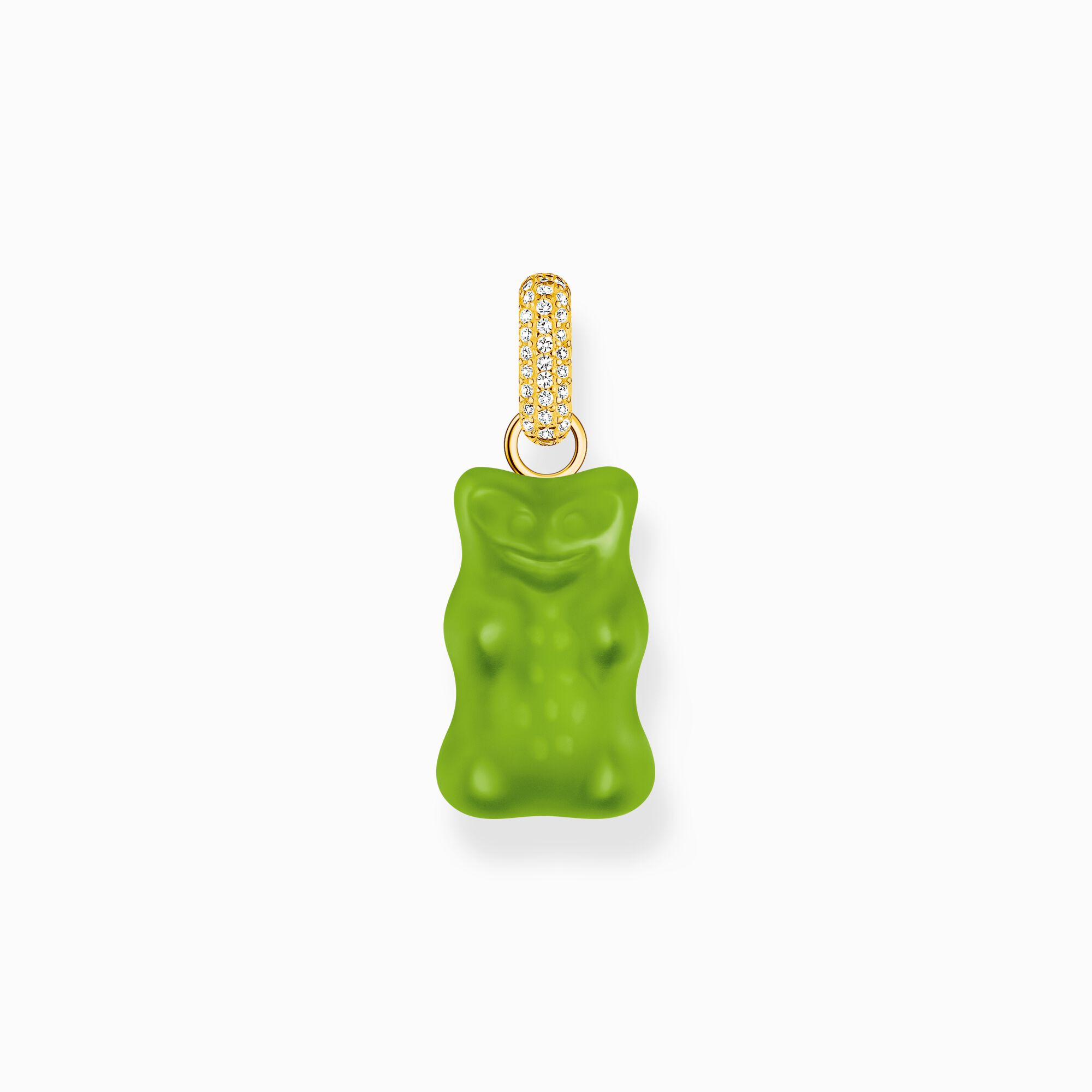 Large gold-plated pendant with green goldbears and zirconia from the Charming Collection collection in the THOMAS SABO online store