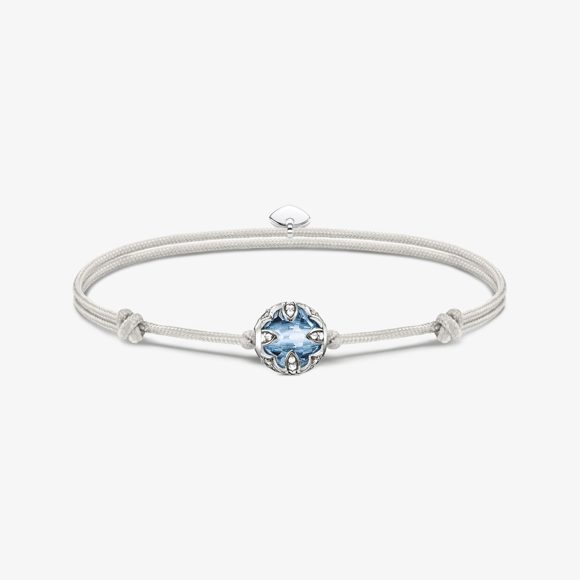 THOMAS SABO Bracelet Karma Secret avec bead en spinelle synthétique bleu, Argent sterling, Taille: 22 cm, femme