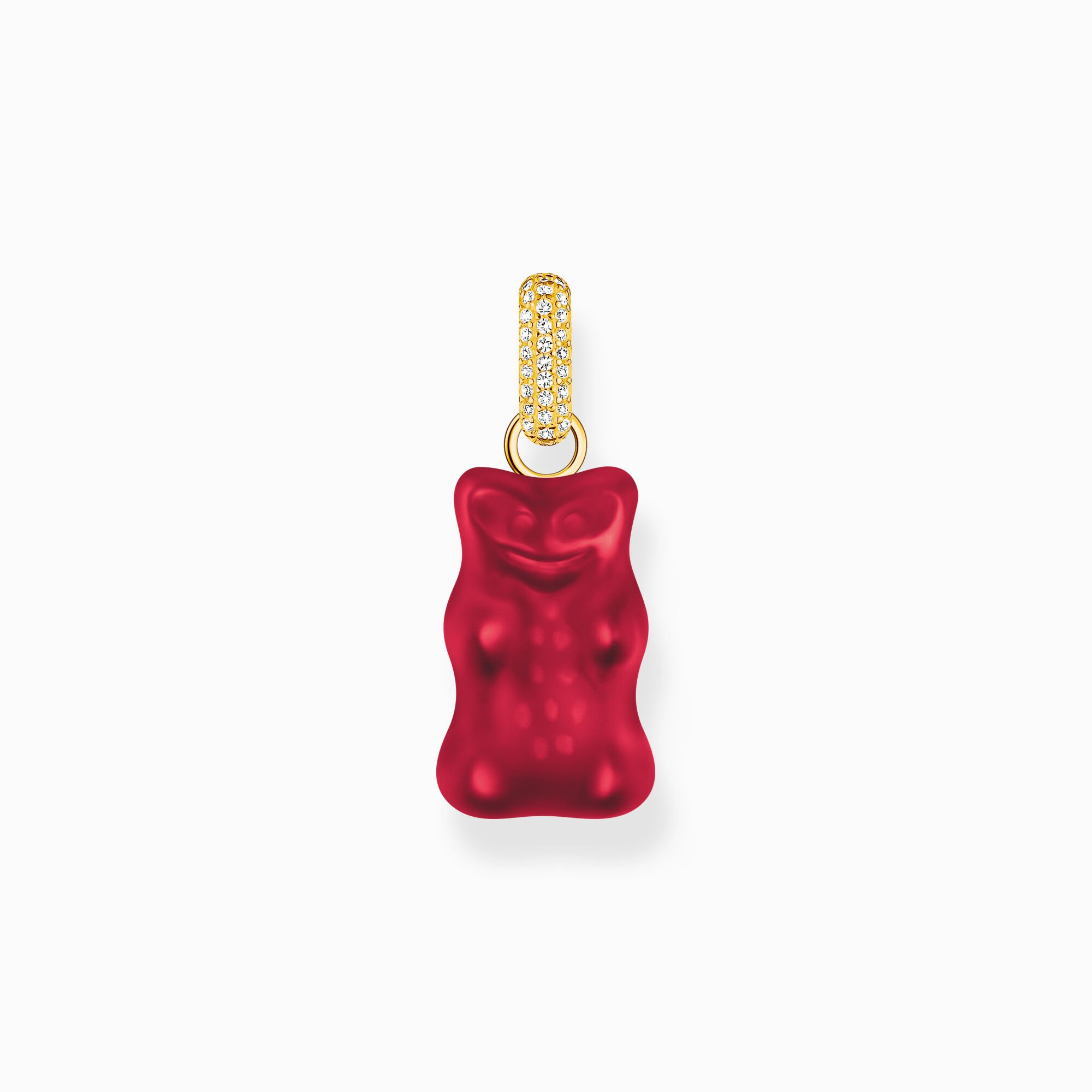 THOMAS SABO x HARIBO : Grand pendentif Ours d&#39;or rouge de la collection Charming Collection dans la boutique en ligne de THOMAS SABO