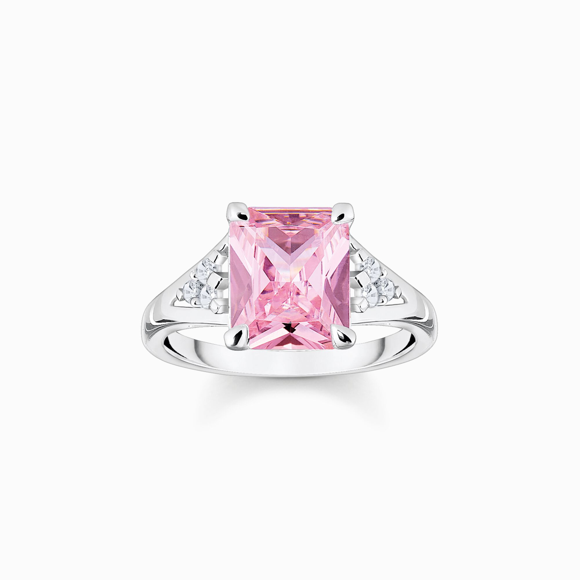 Ring med rosa och vita stenar silver ur kollektionen  i THOMAS SABO:s onlineshop