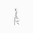 Charm pendant letter R with white stones silver from the Charm Club collection in the THOMAS SABO online store