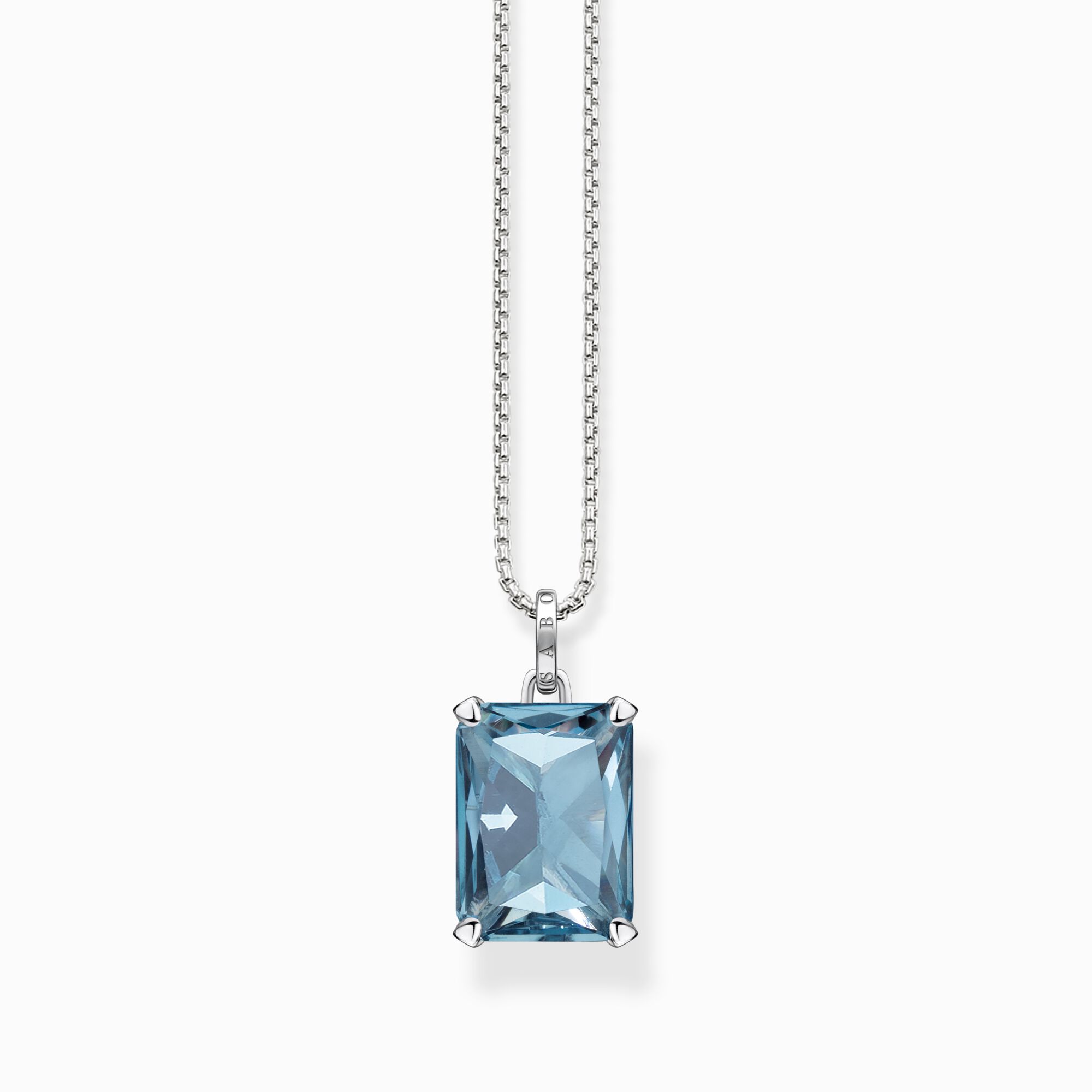 Necklace with large aquamarine-coloured stone silver from the  collection in the THOMAS SABO online store
