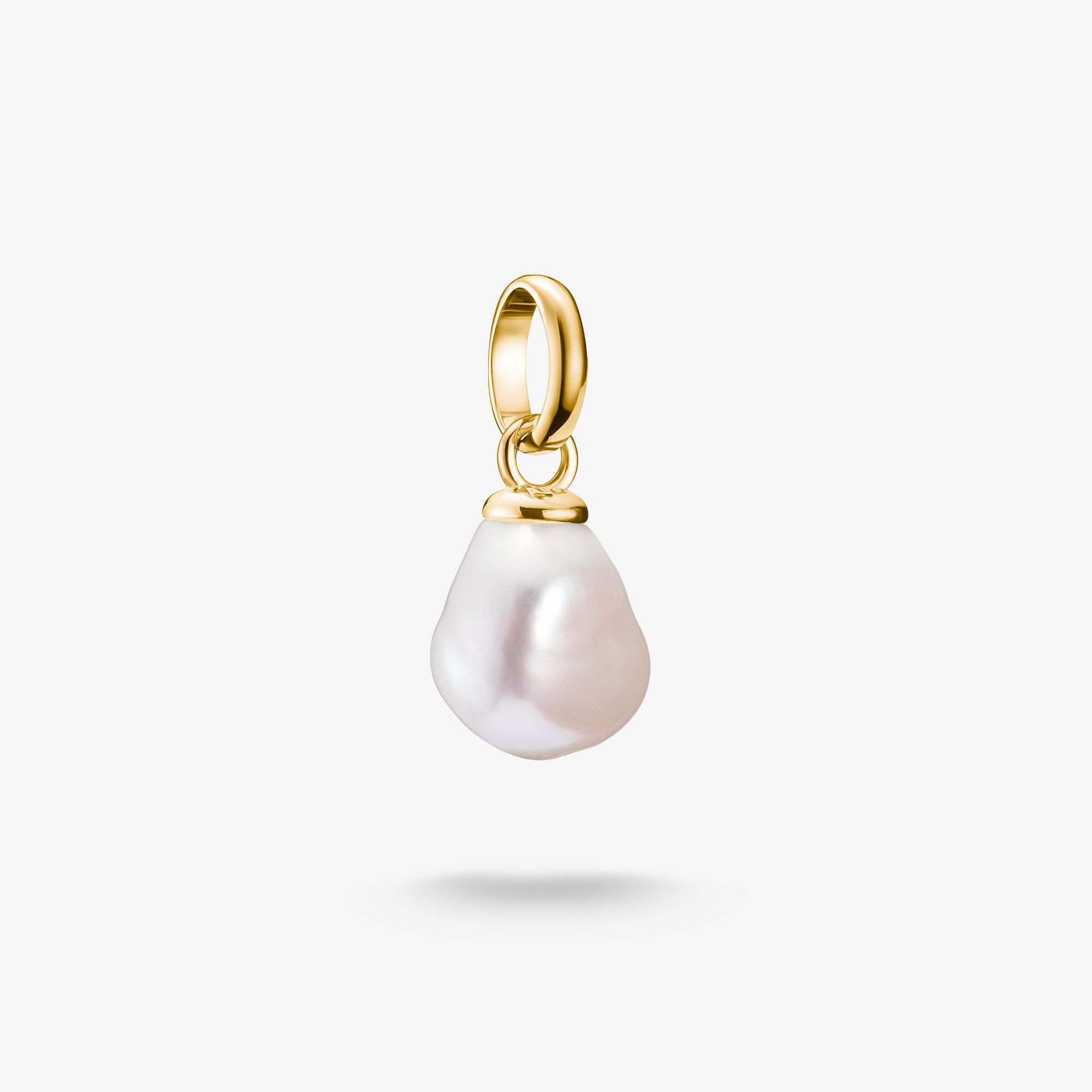 THOMAS SABO Pendentif Charm perle d’eau douce Connect plaqué or Argent sterling doré or jaune, Taille: one size, pour femme